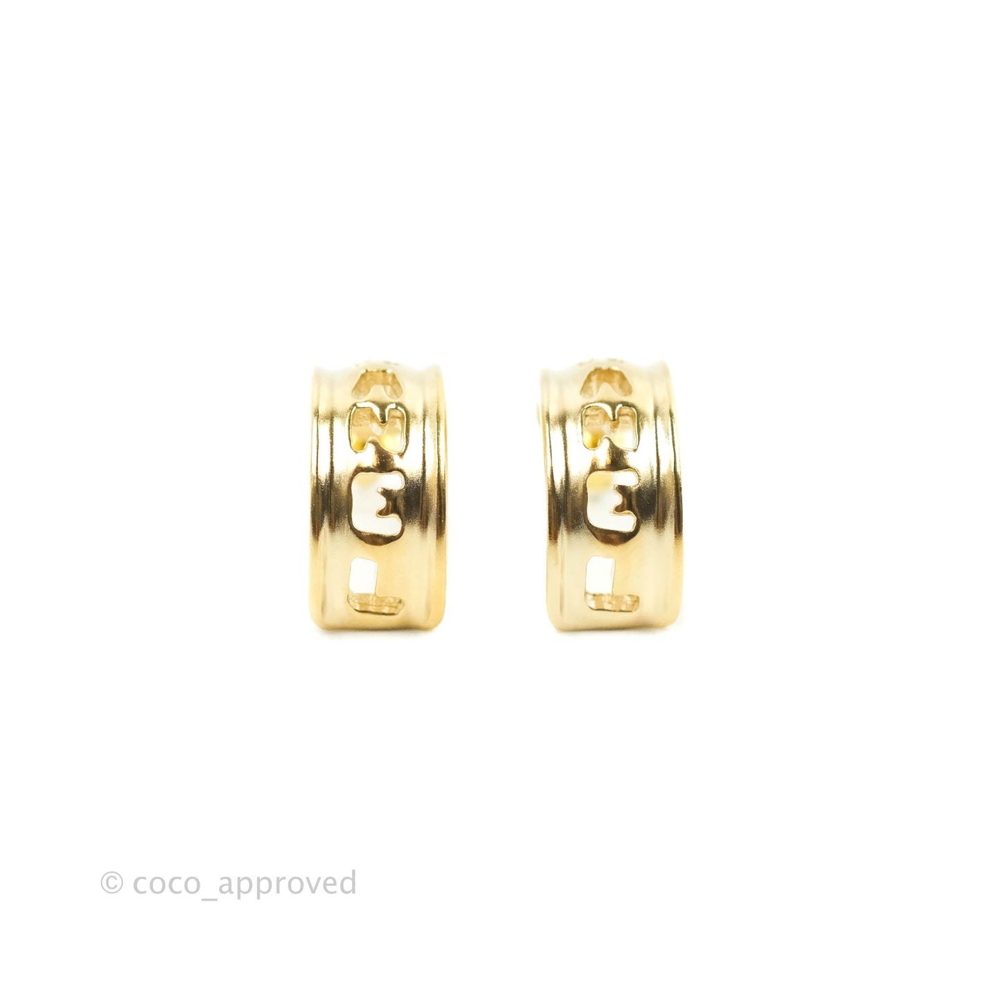 Chanel Hoop Earrings Gold Hardware 21K