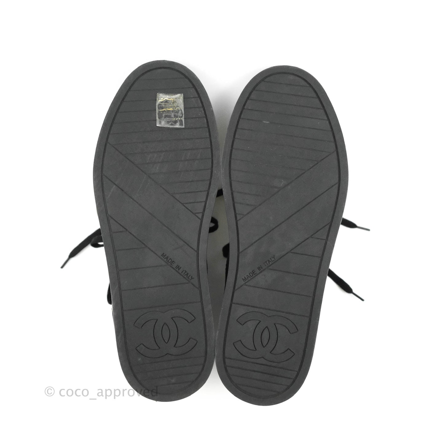 Chanel Black Leather Sneakers Gold Hardware