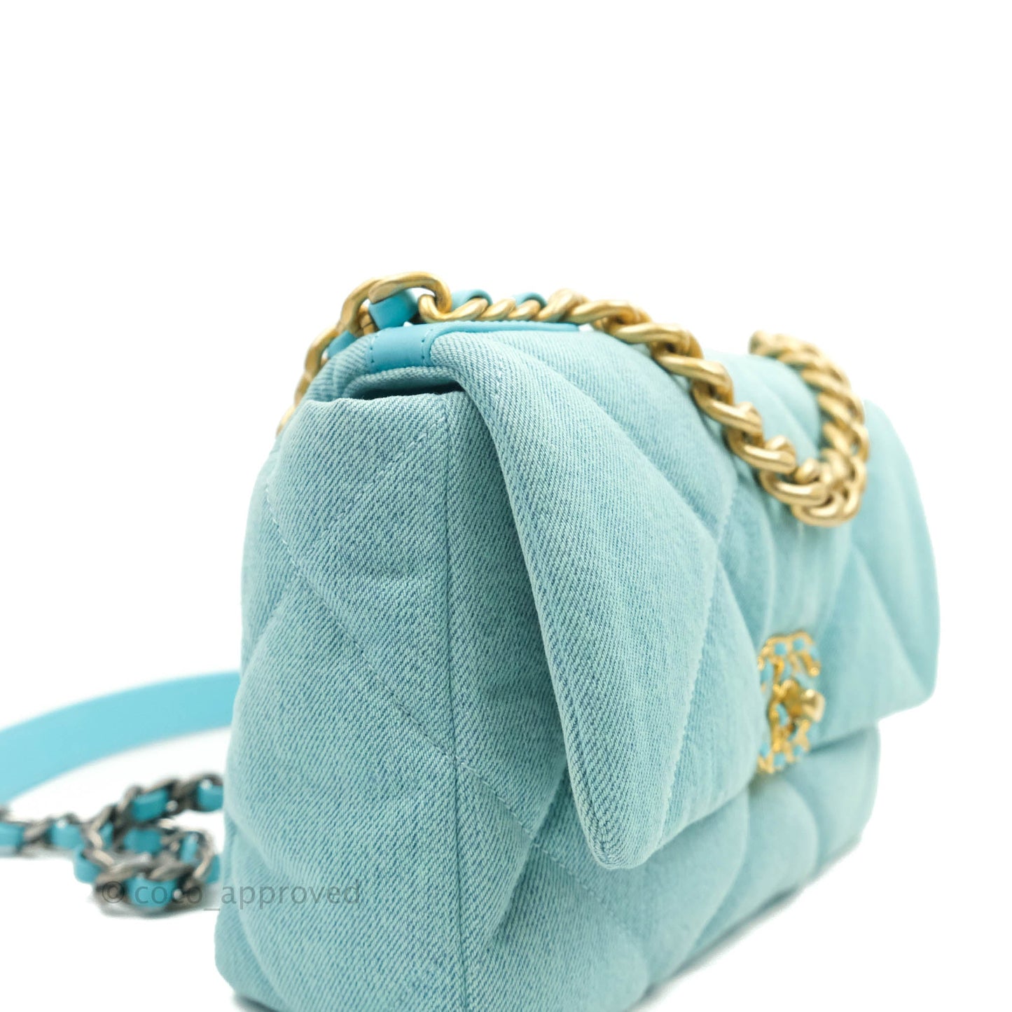 Chanel 19 Small Blue Denim Mixed Hardware