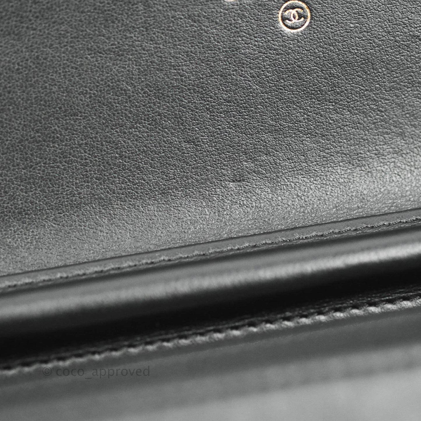 Chanel Filigree Wallet on Chain WOC Black Caviar Gold Hardware