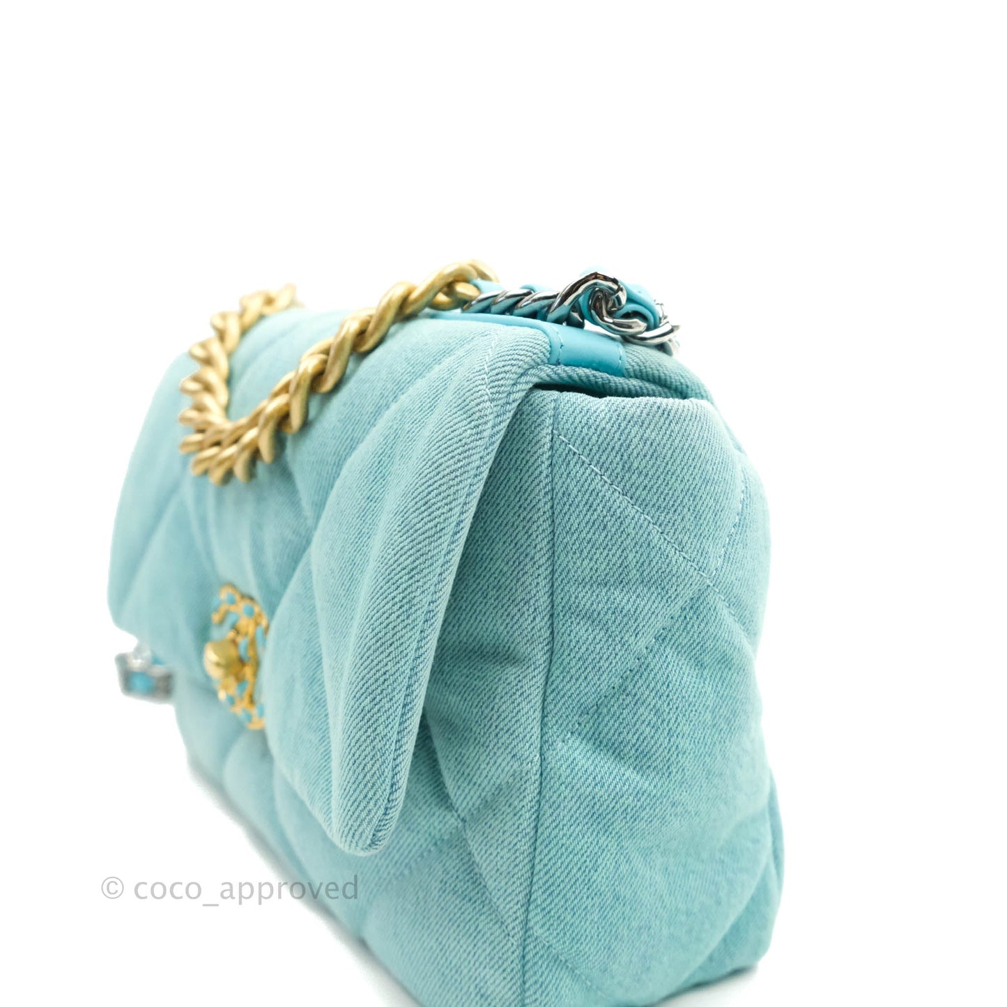 Chanel 19 Small Blue Denim Mixed Hardware