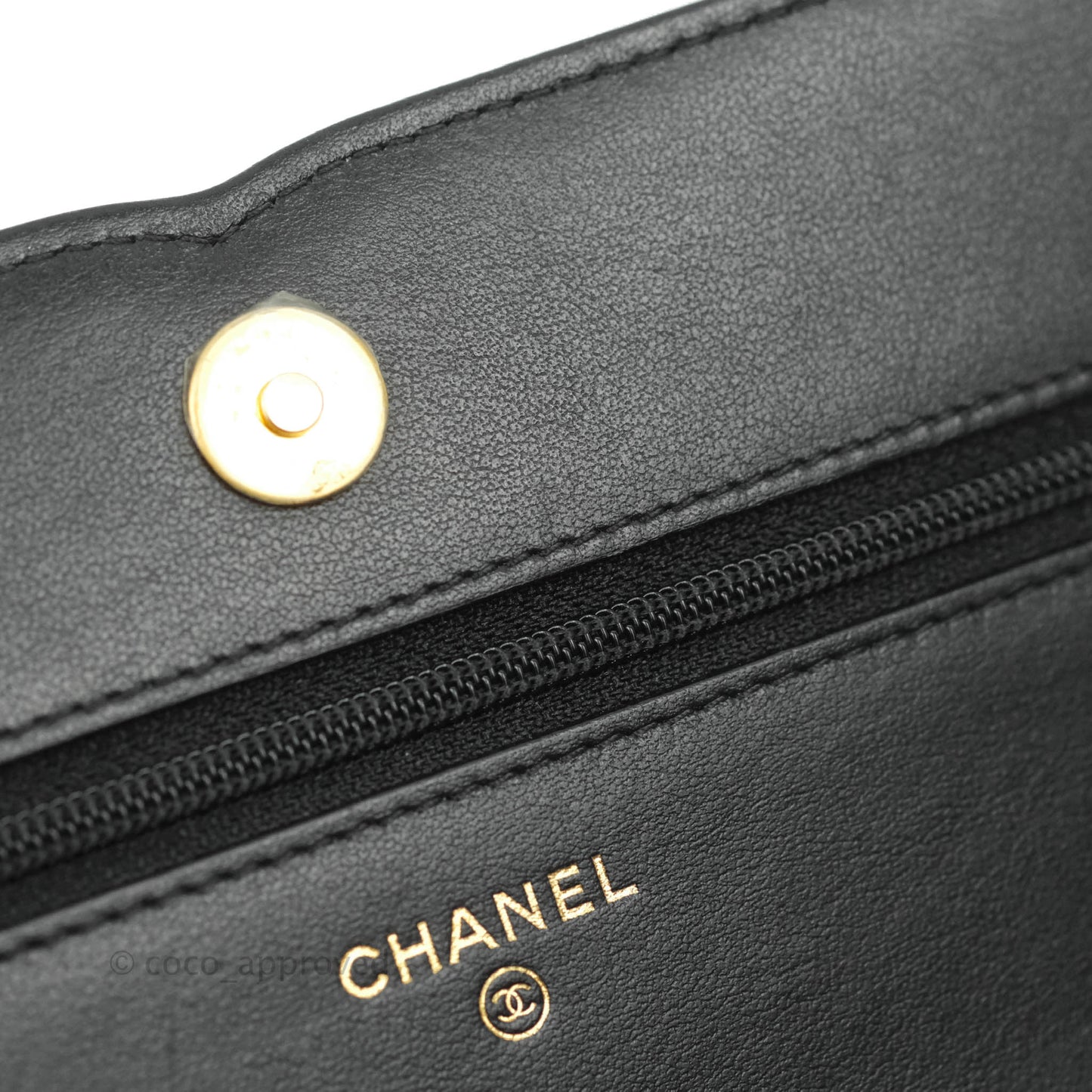 Chanel Filigree Wallet on Chain WOC Black Caviar Gold Hardware