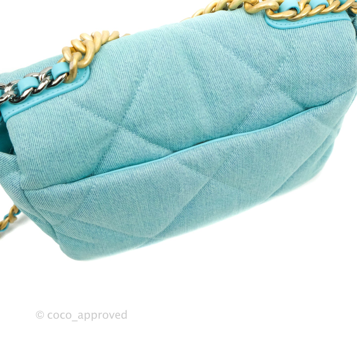 Chanel 19 Small Blue Denim Mixed Hardware