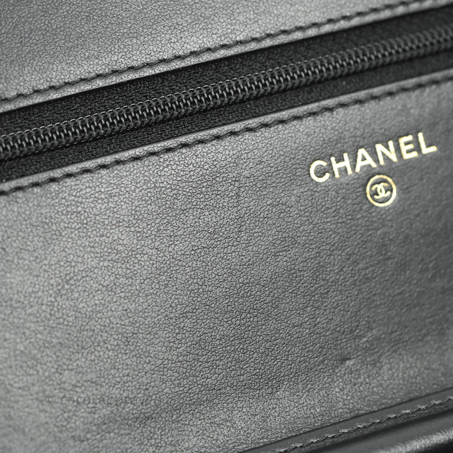 Chanel Filigree Wallet on Chain WOC Black Caviar Gold Hardware