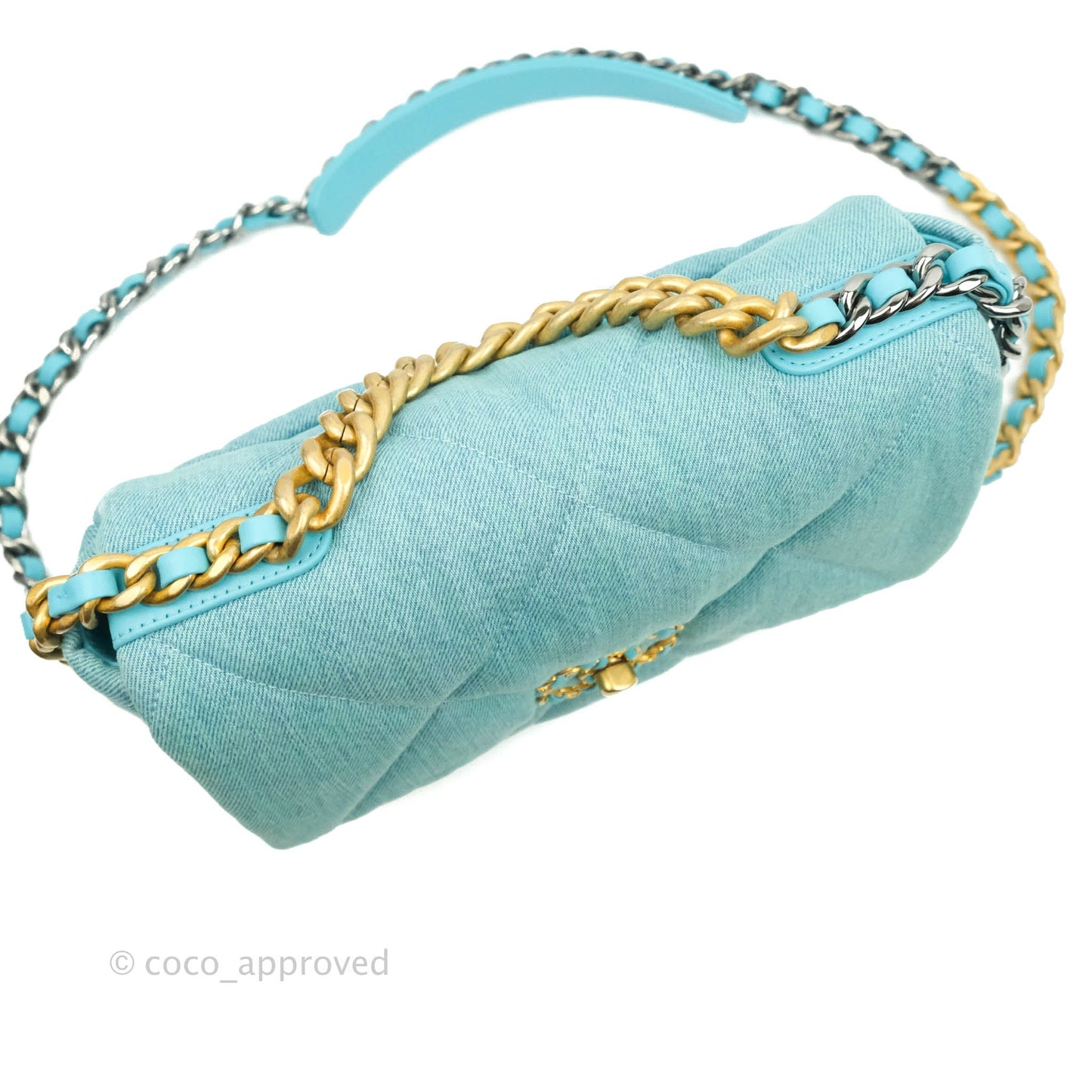 Chanel 19 Small Blue Denim Mixed Hardware