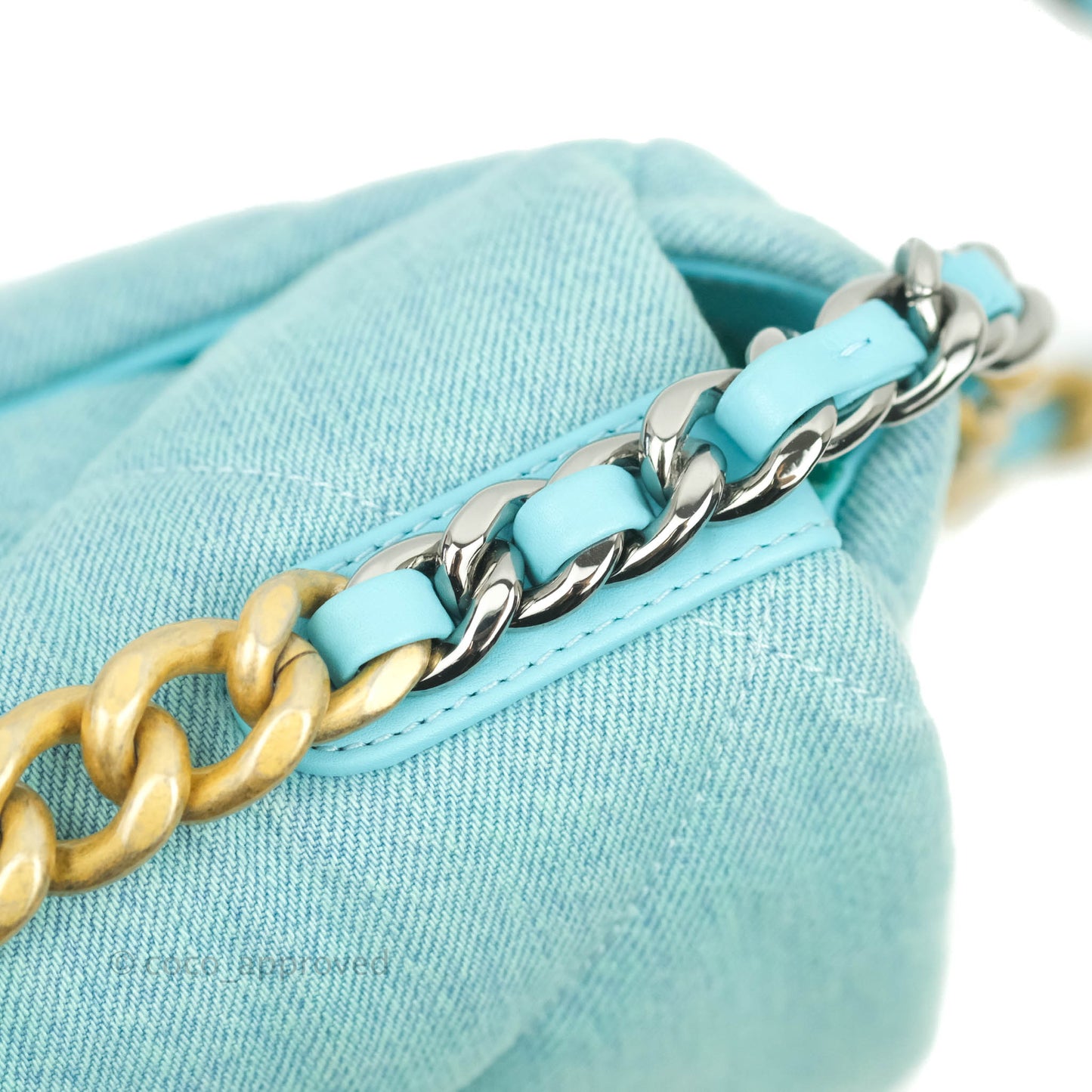 Chanel 19 Small Blue Denim Mixed Hardware