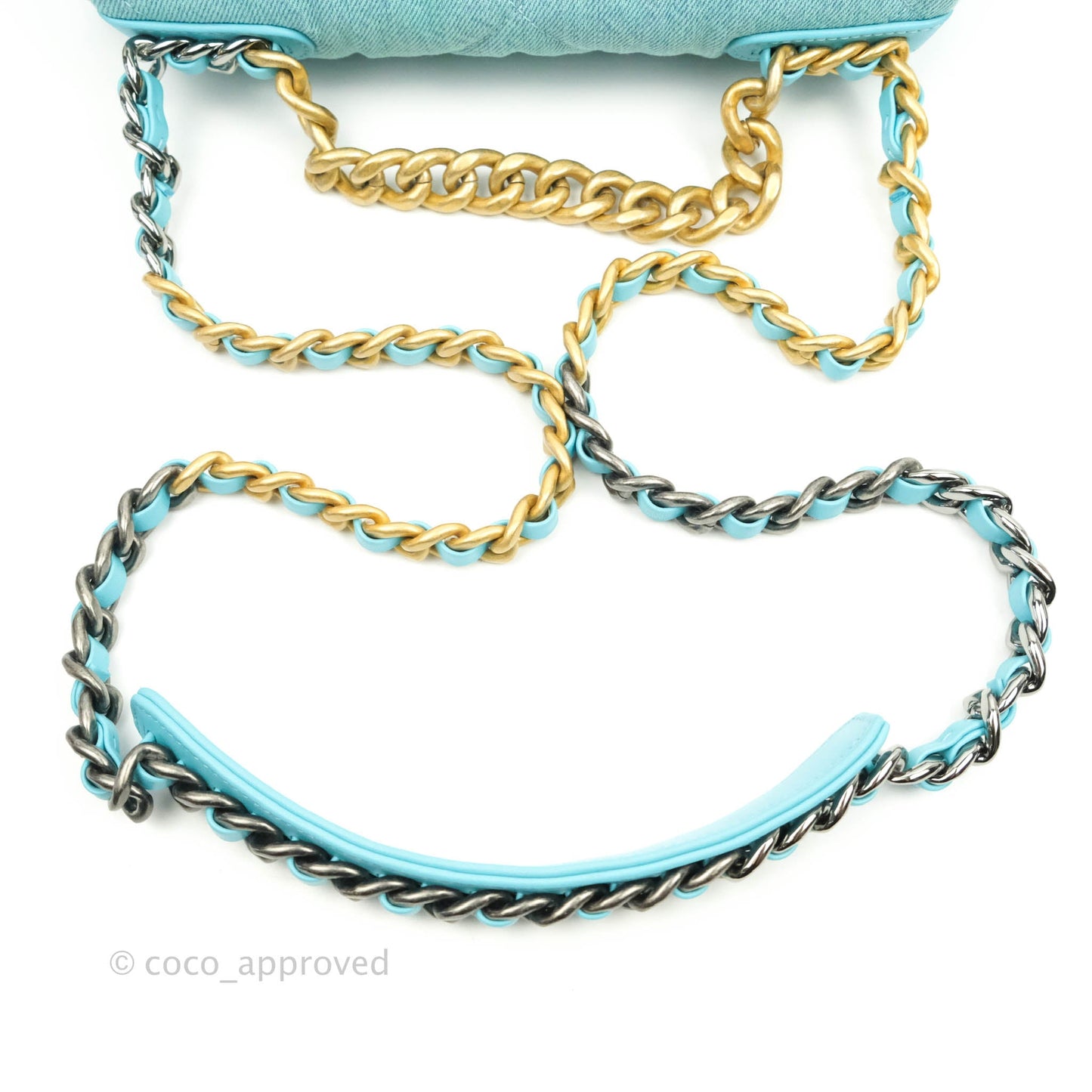 Chanel 19 Small Blue Denim Mixed Hardware