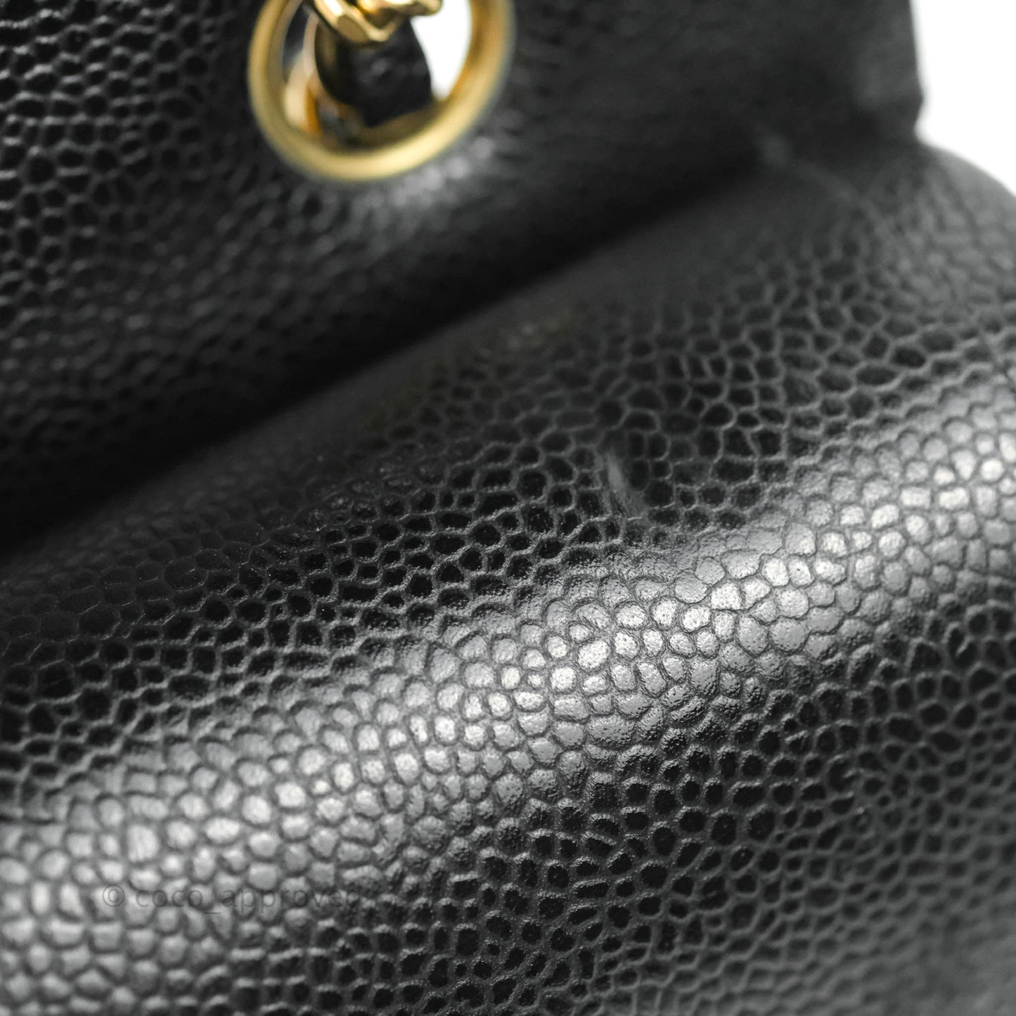 Chanel Classic M/L Medium Double Flap Black Caviar 24K Gold Hardware