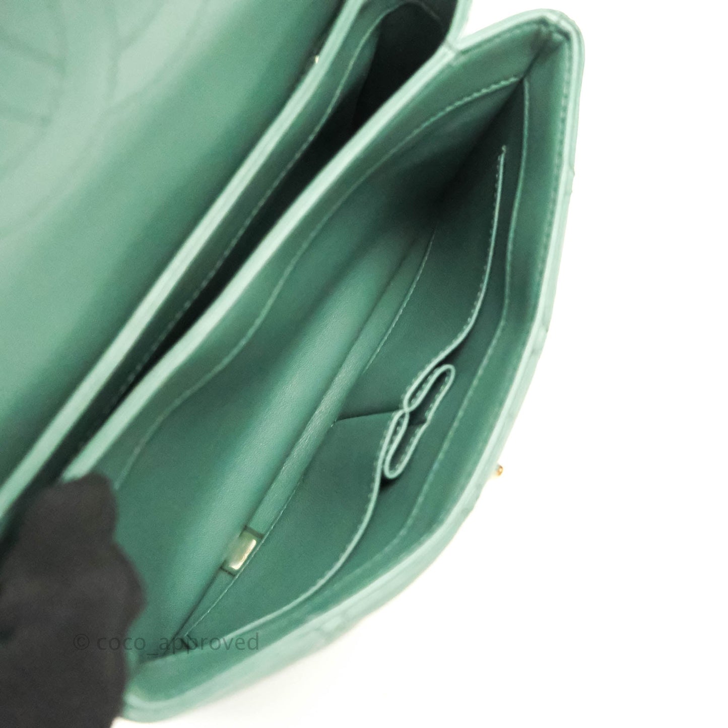 Chanel Quilted Trendy CC Small Green Lambskin Gold Hardware