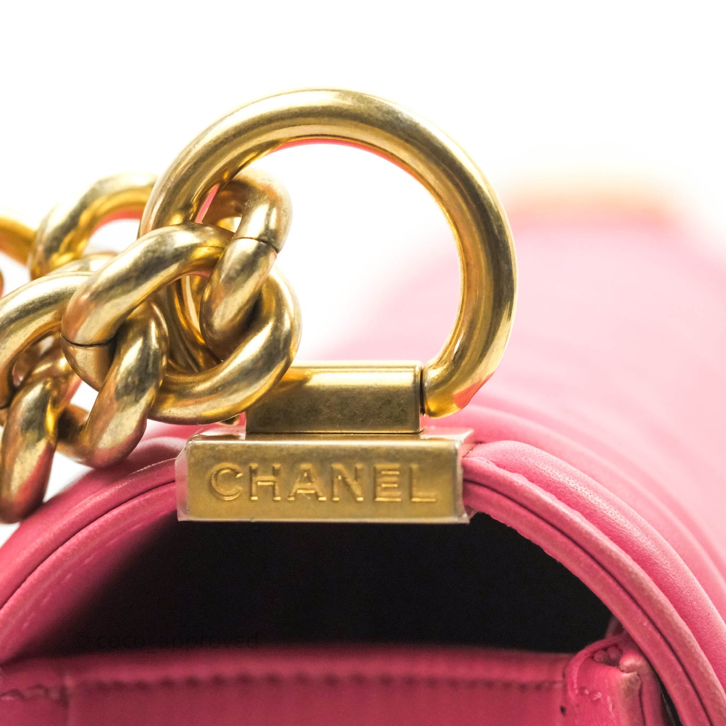 Chanel Quilted Medium Boy Bag Pink Lambskin Aged Gold Hardware