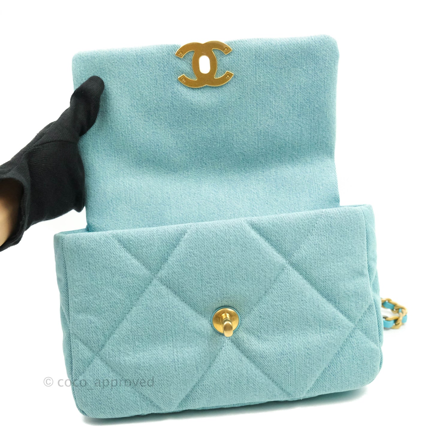 Chanel 19 Small Blue Denim Mixed Hardware