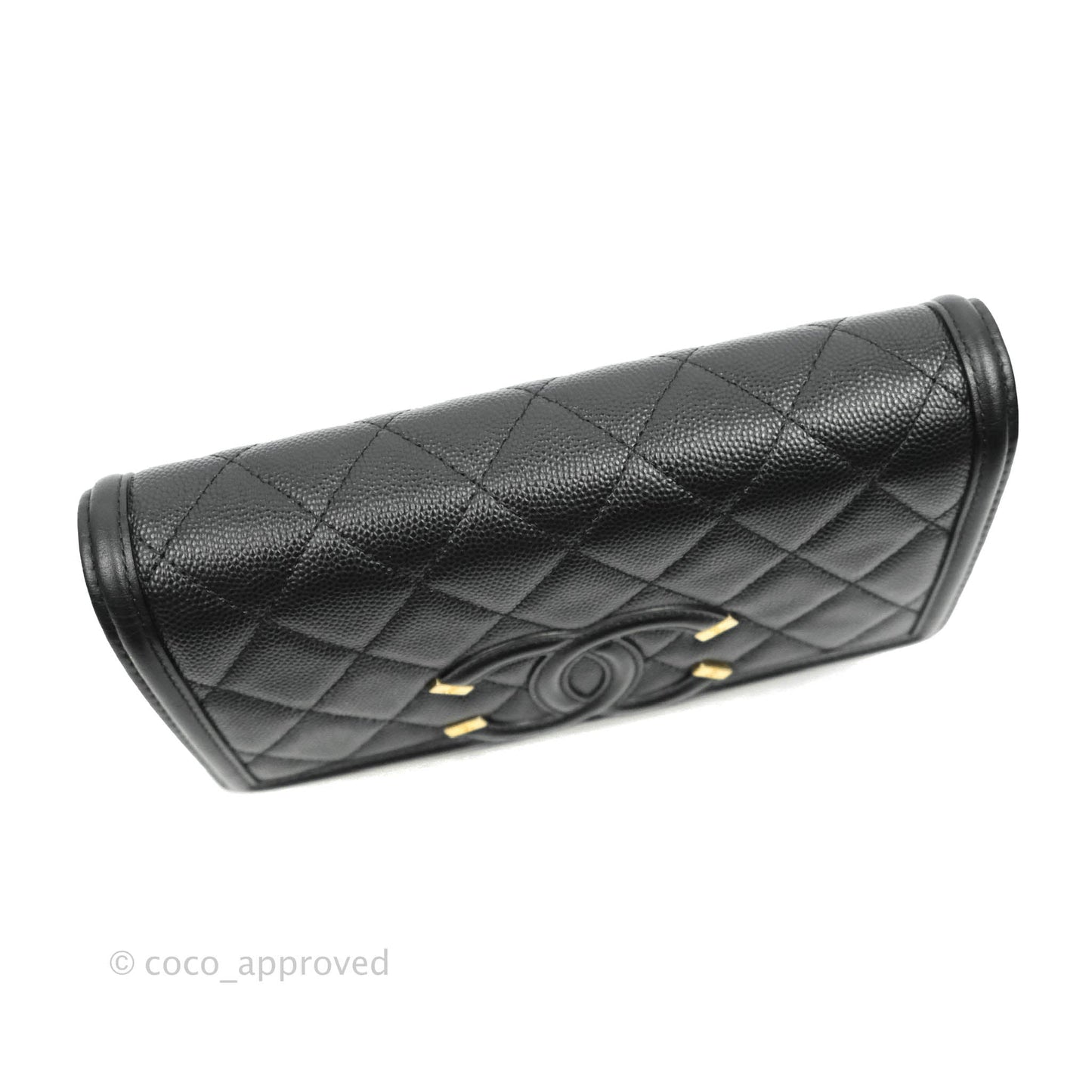 Chanel Filigree Wallet on Chain WOC Black Caviar Gold Hardware