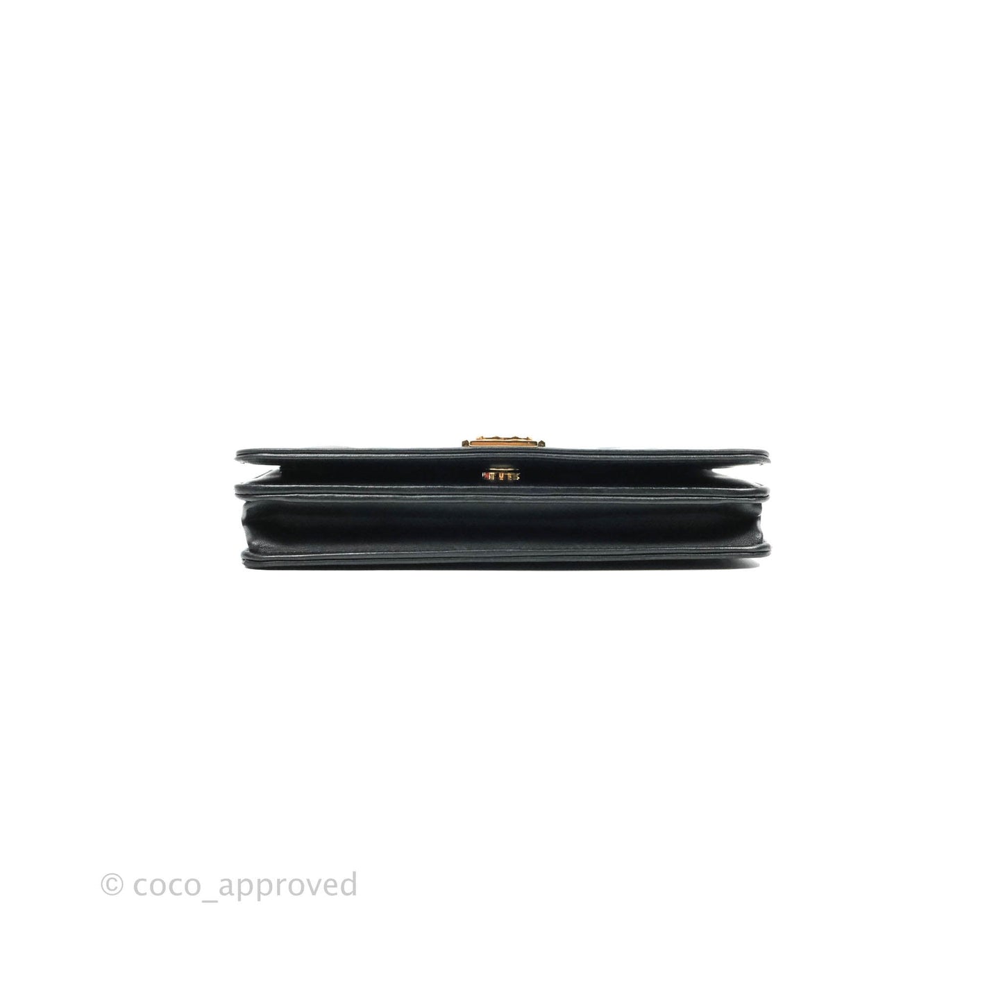 Chanel Quilted Boy Wallet on Chain WOC Black Lambskin Gold Hardware