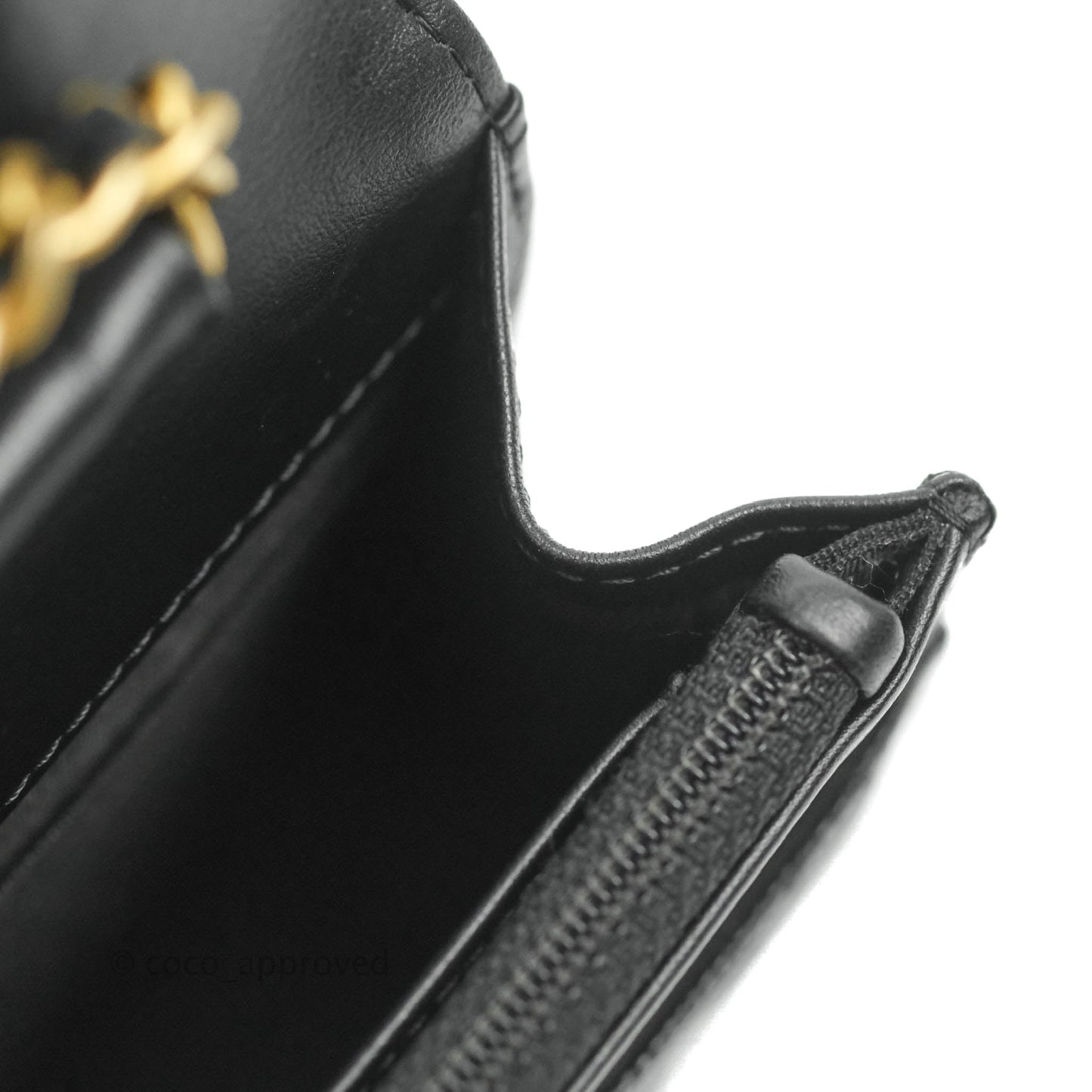 Chanel Filigree Wallet on Chain WOC Black Caviar Gold Hardware