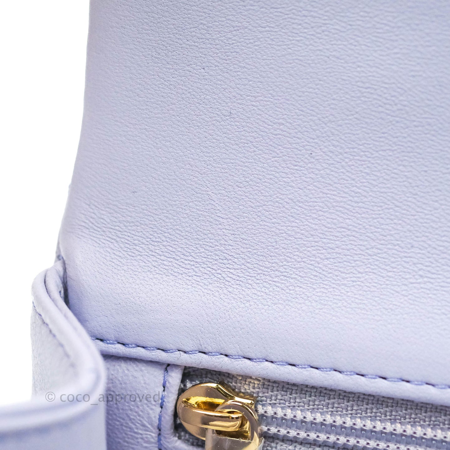 Chanel Top Handle Mini Rectangular Flap Bag Lilac Lambskin Aged Gold Hardware 21K