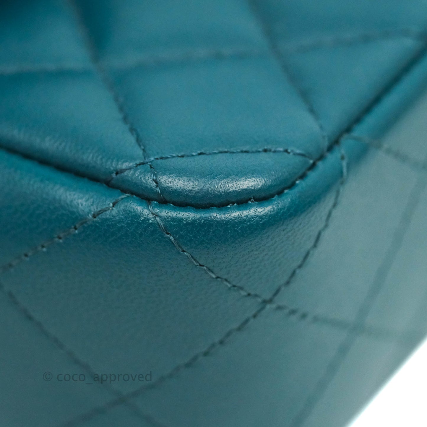 Chanel Quilted Mini Rectangular Teal Lambskin Silver Hardware