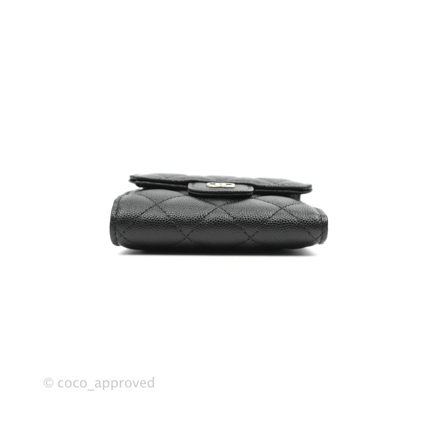 Chanel Classic Flap Wallet Black Caviar Gold Hardware⁣