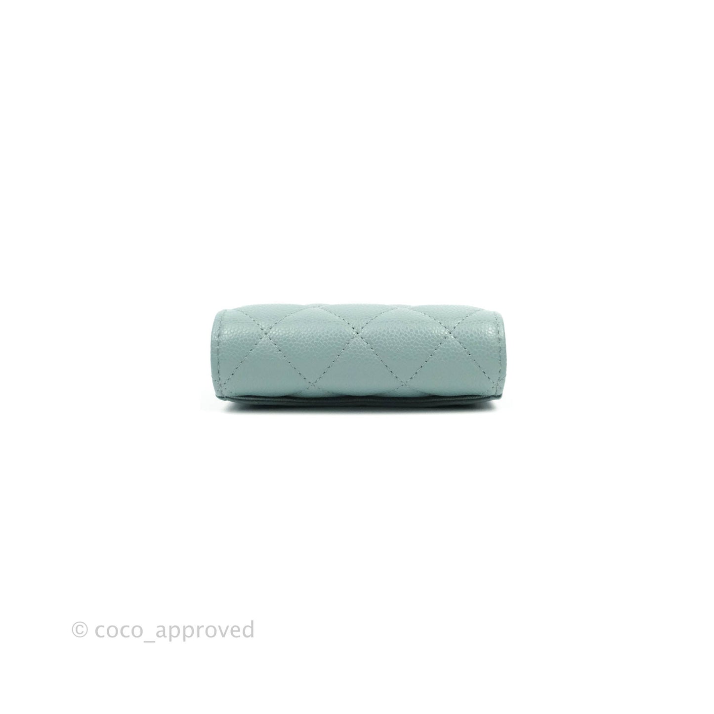 Chanel Mini Wallet With Chain Light Blue Caviar Silver Hardware 20B