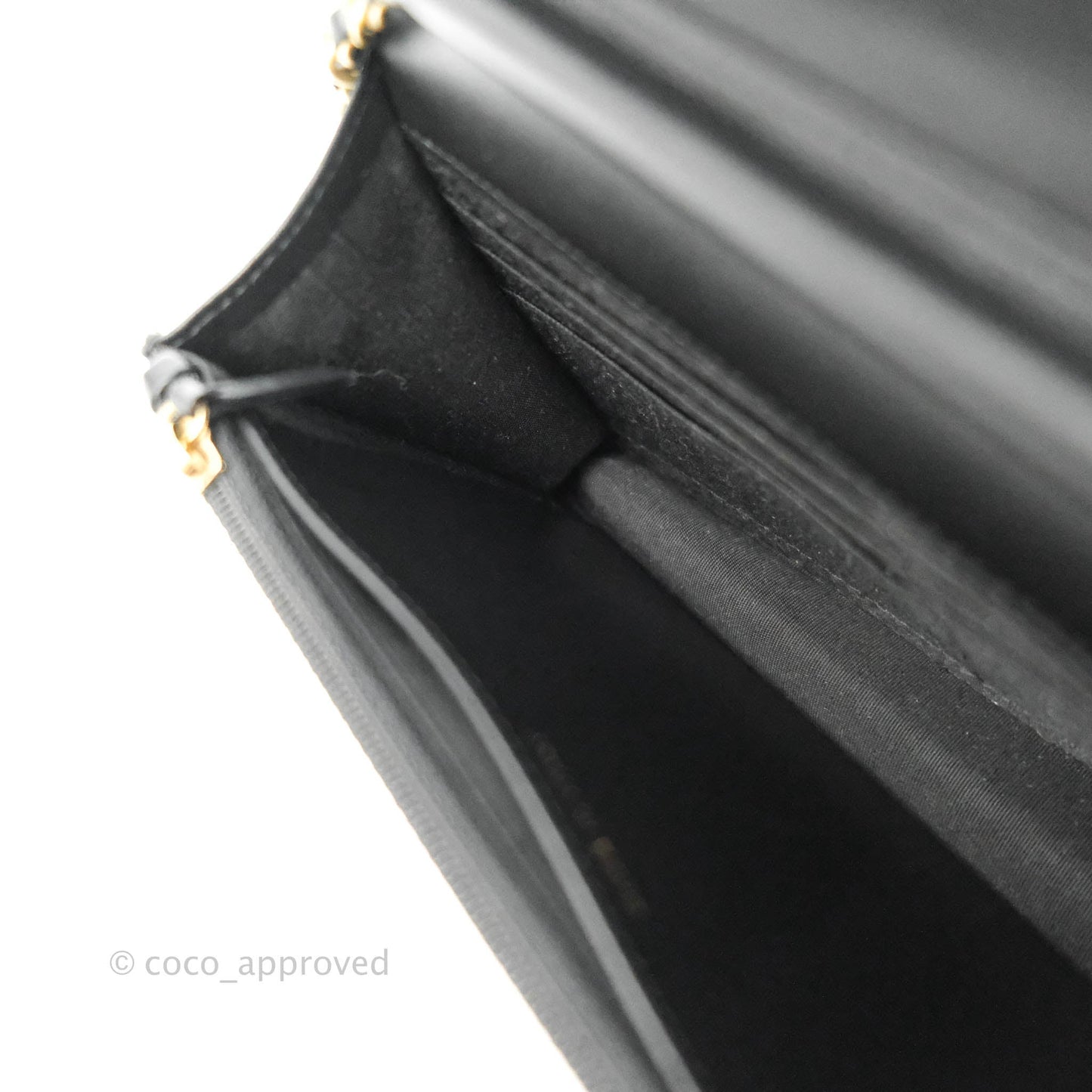 Chanel Filigree Wallet on Chain WOC Black Caviar Gold Hardware