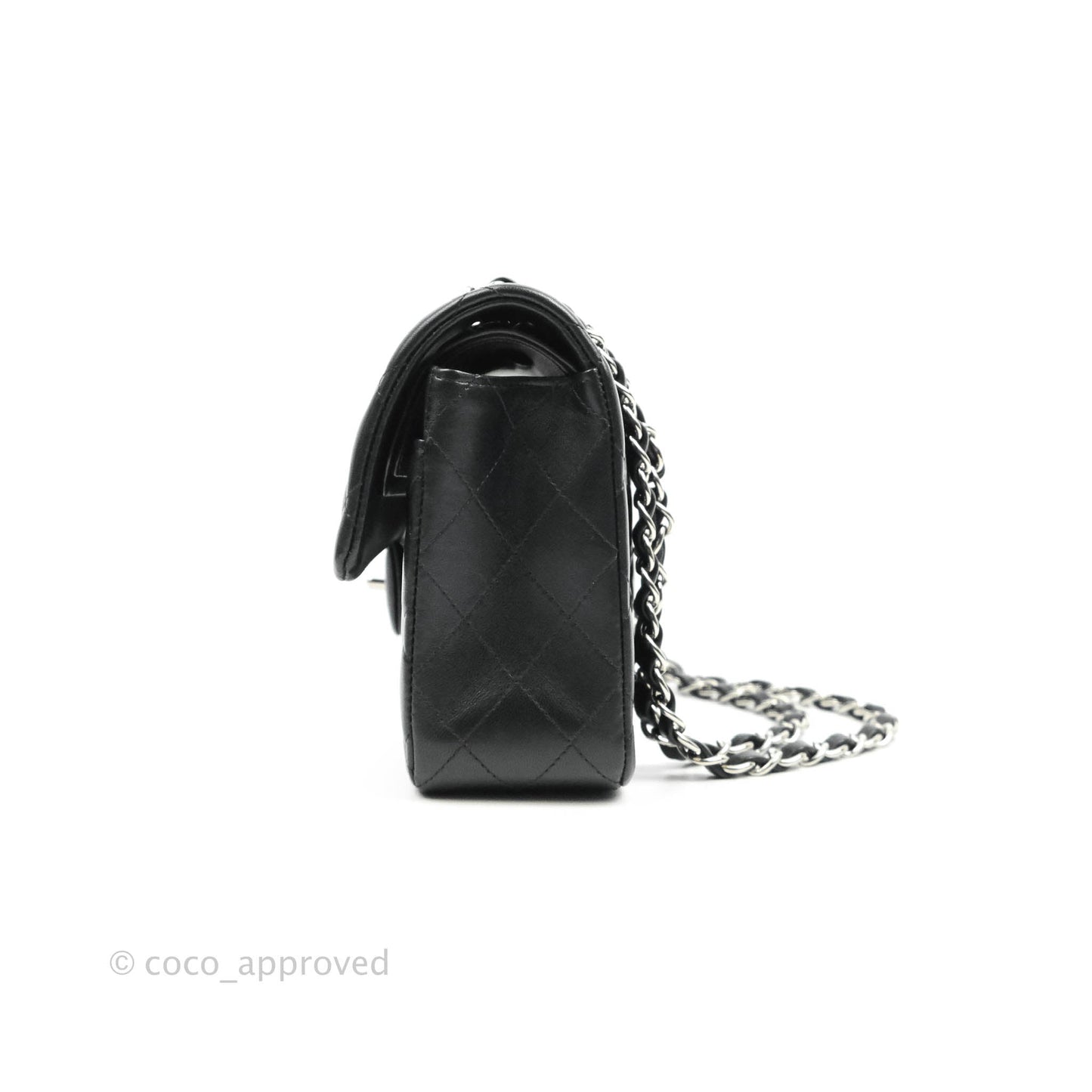 Chanel Small S/M Classic Flap Black Lambskin Silver Hardware
