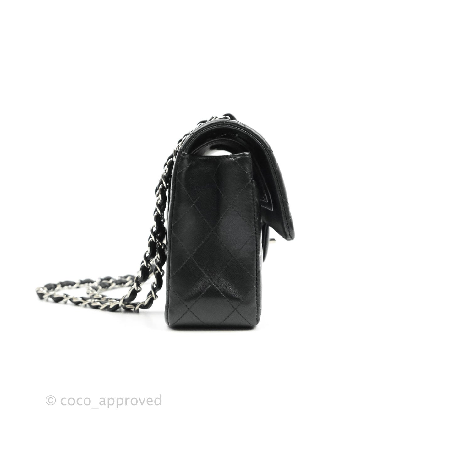 Chanel Small S/M Classic Flap Black Lambskin Silver Hardware