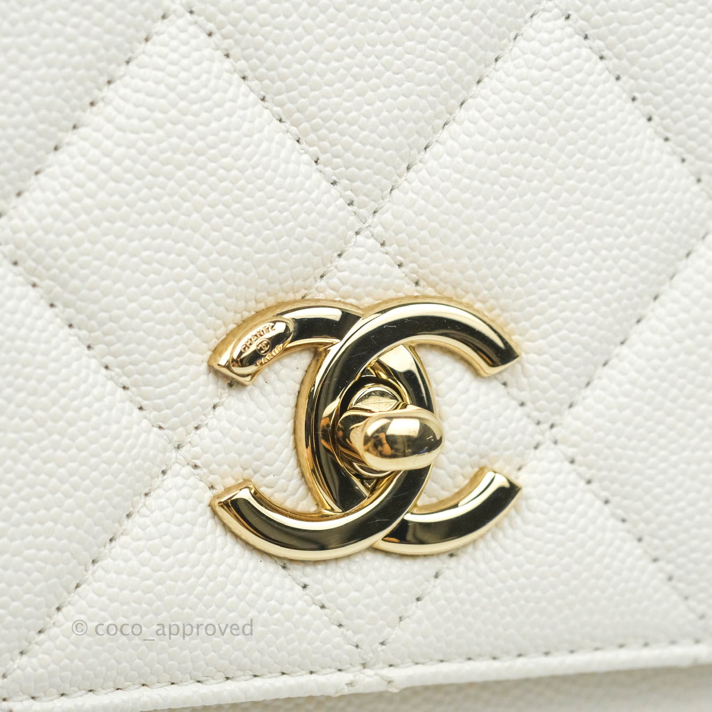 Chanel Quilted Medium Business Affinity Flap White Caviar Gold Hardware