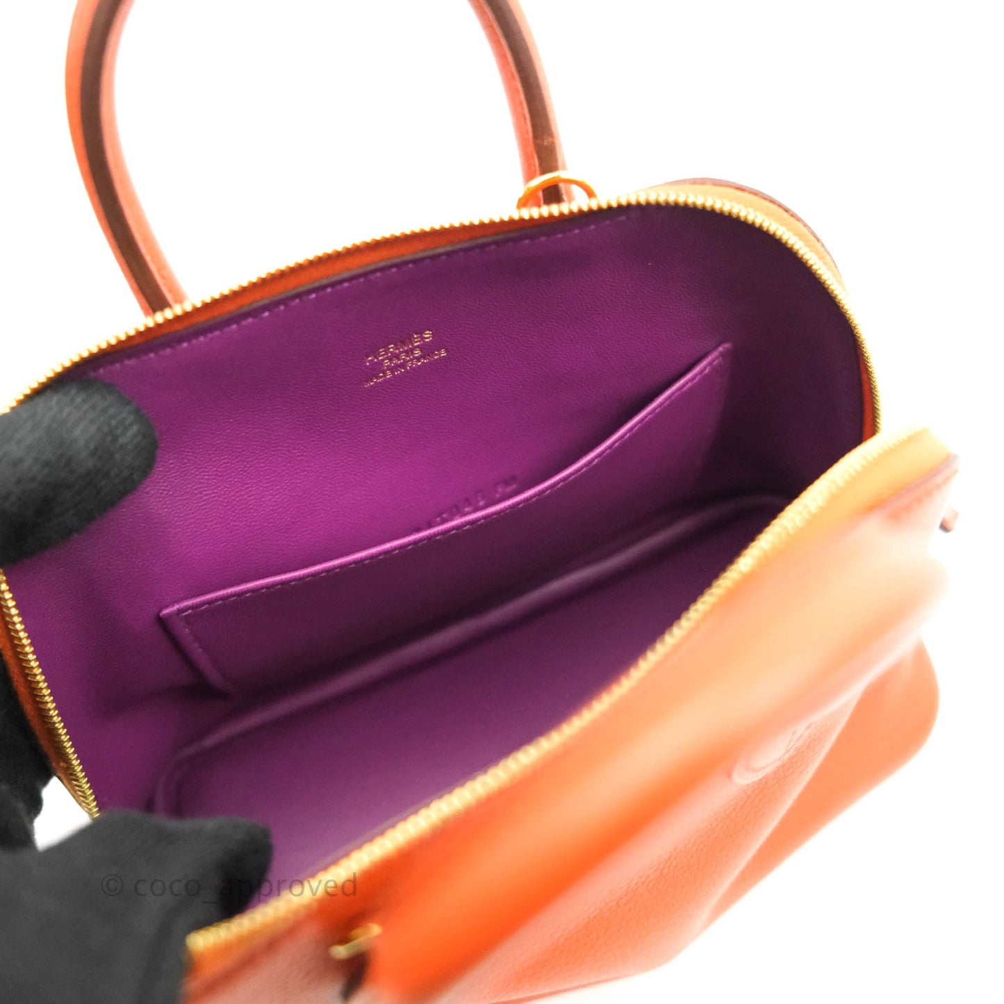 Hermès Bolide Mini 1923 Evercolour Terre Battue/Anemone Verso Gold Hardware