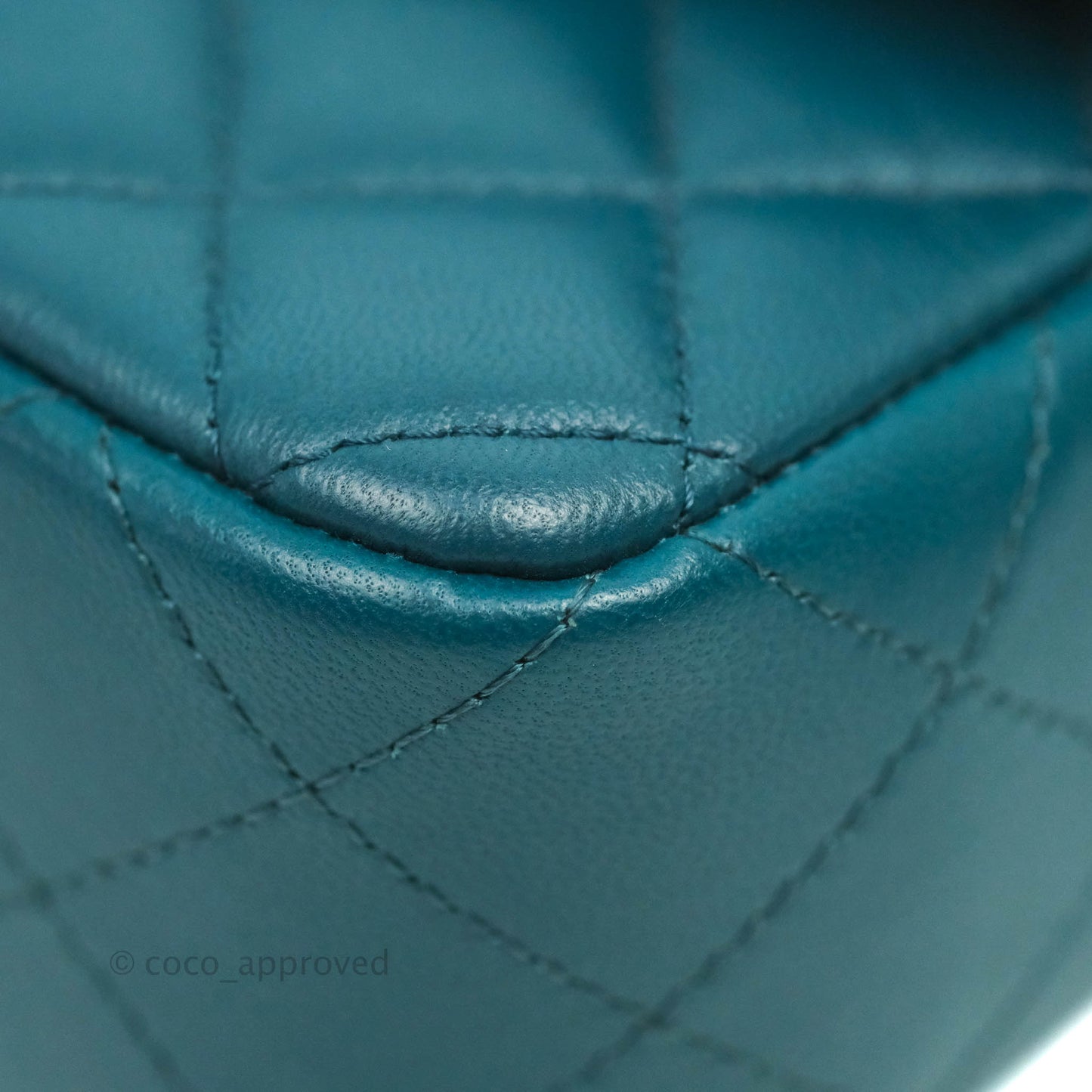 Chanel Quilted Mini Rectangular Teal Lambskin Silver Hardware