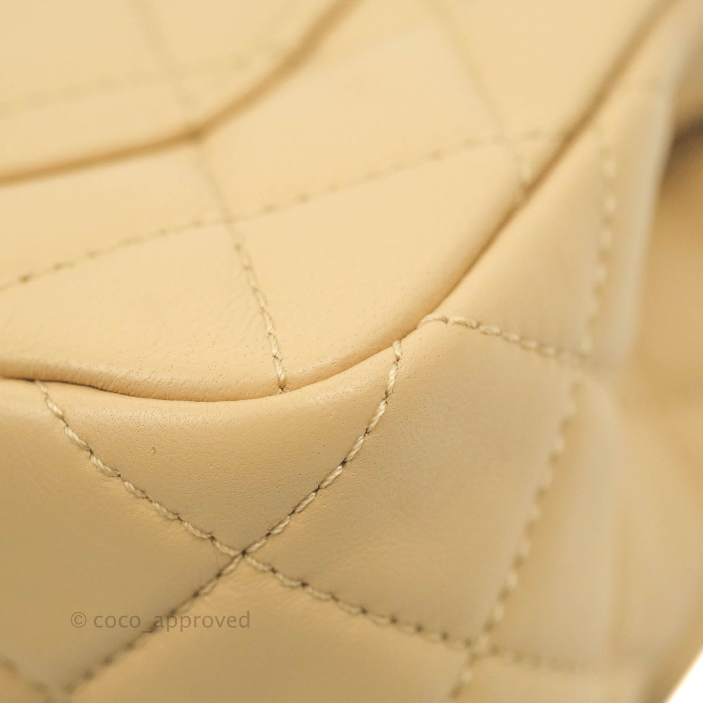 Chanel Mini Rectangular Pearl Crush Quilted Beige Lambskin Aged Gold Hardware 22C