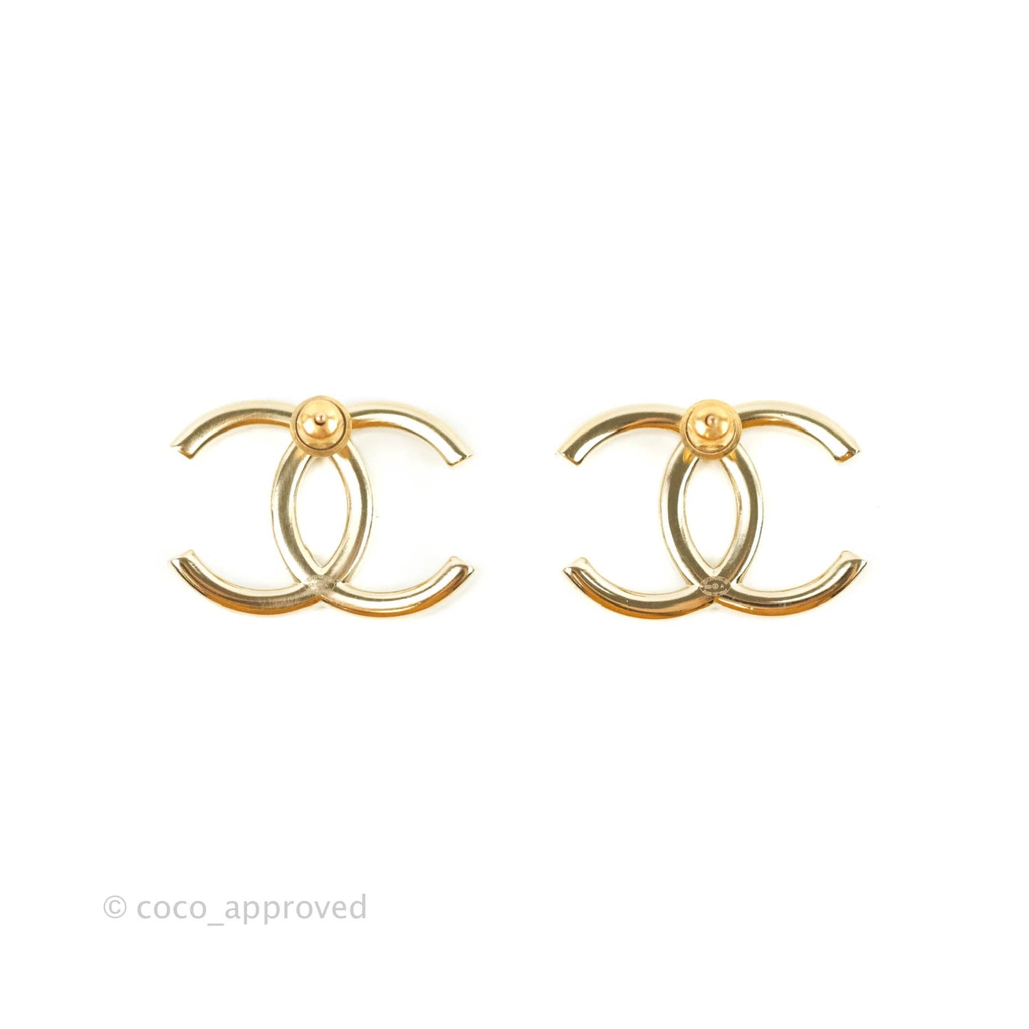 Chanel Crystal CC Earrings Light Gold Hardware 20A