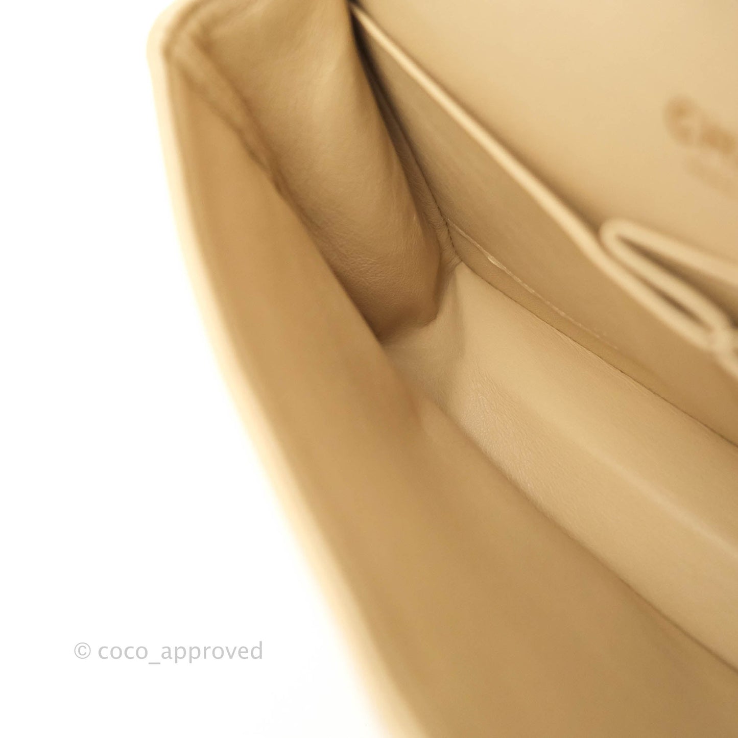 Chanel Quilted M/L Medium Double Flap Beige Caviar Gold Hardware 19C