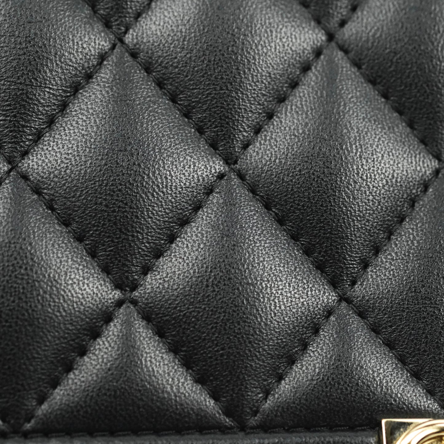 Chanel Quilted Boy Wallet on Chain WOC Black Lambskin Gold Hardware