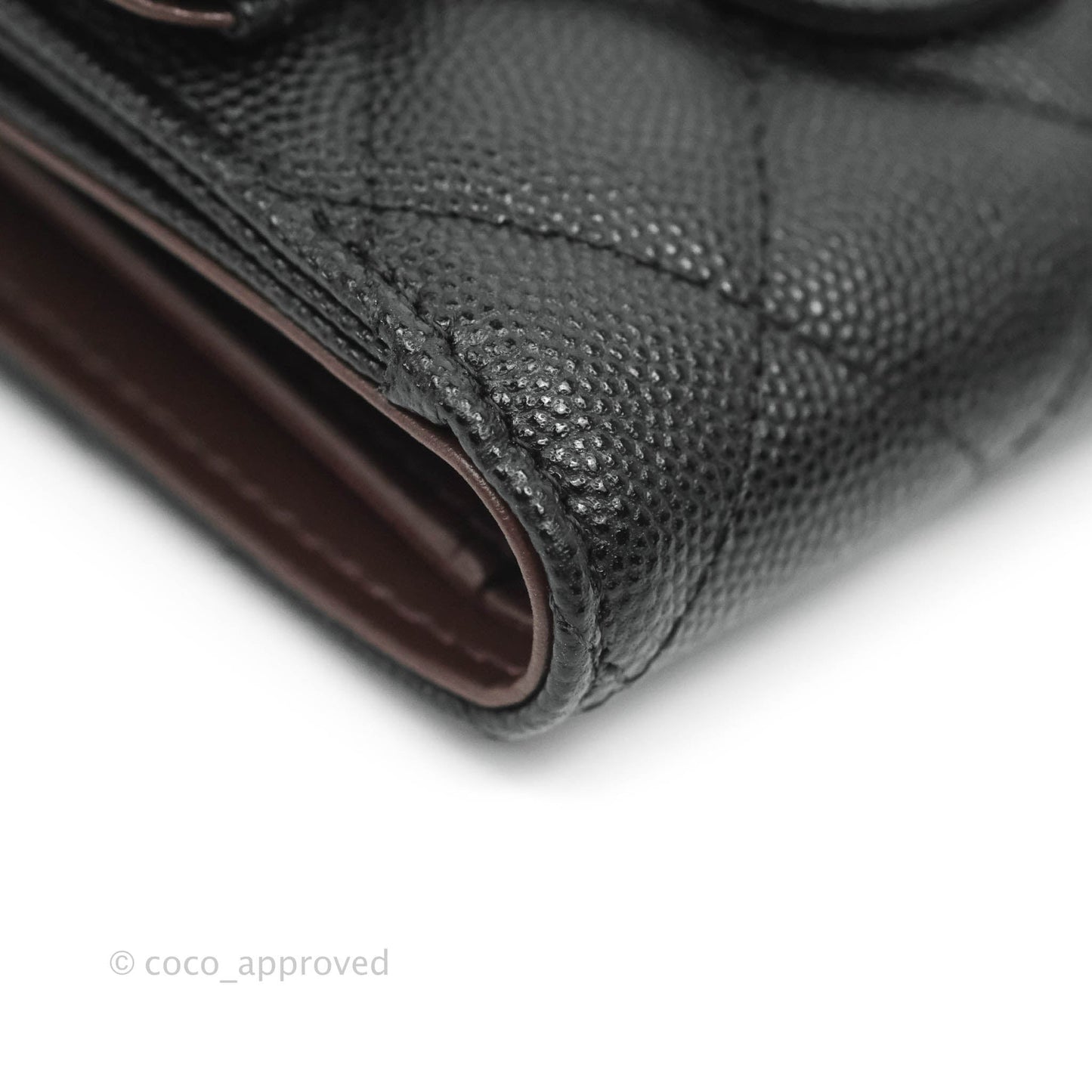 Chanel Classic Flap Wallet Black Caviar Gold Hardware⁣