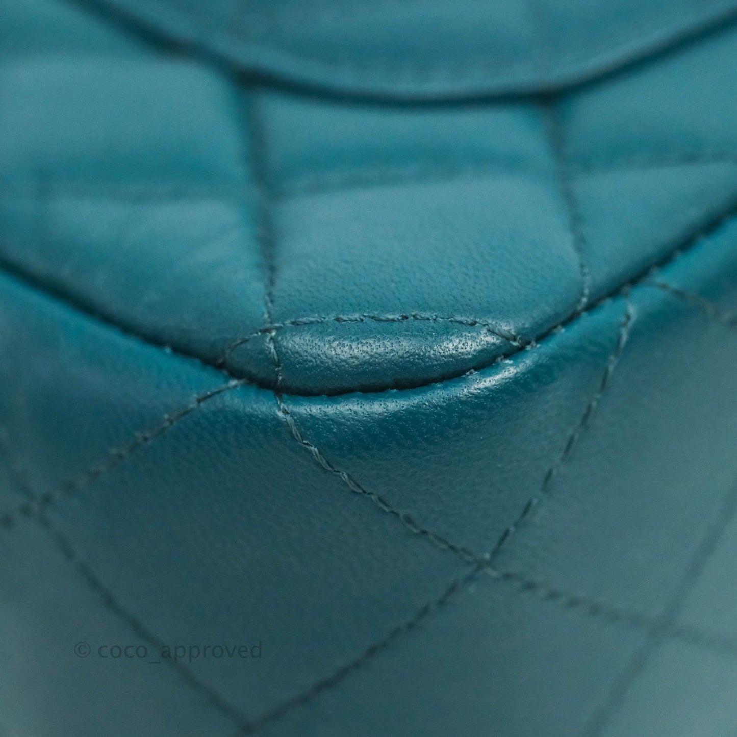 Chanel Quilted Mini Rectangular Teal Lambskin Silver Hardware