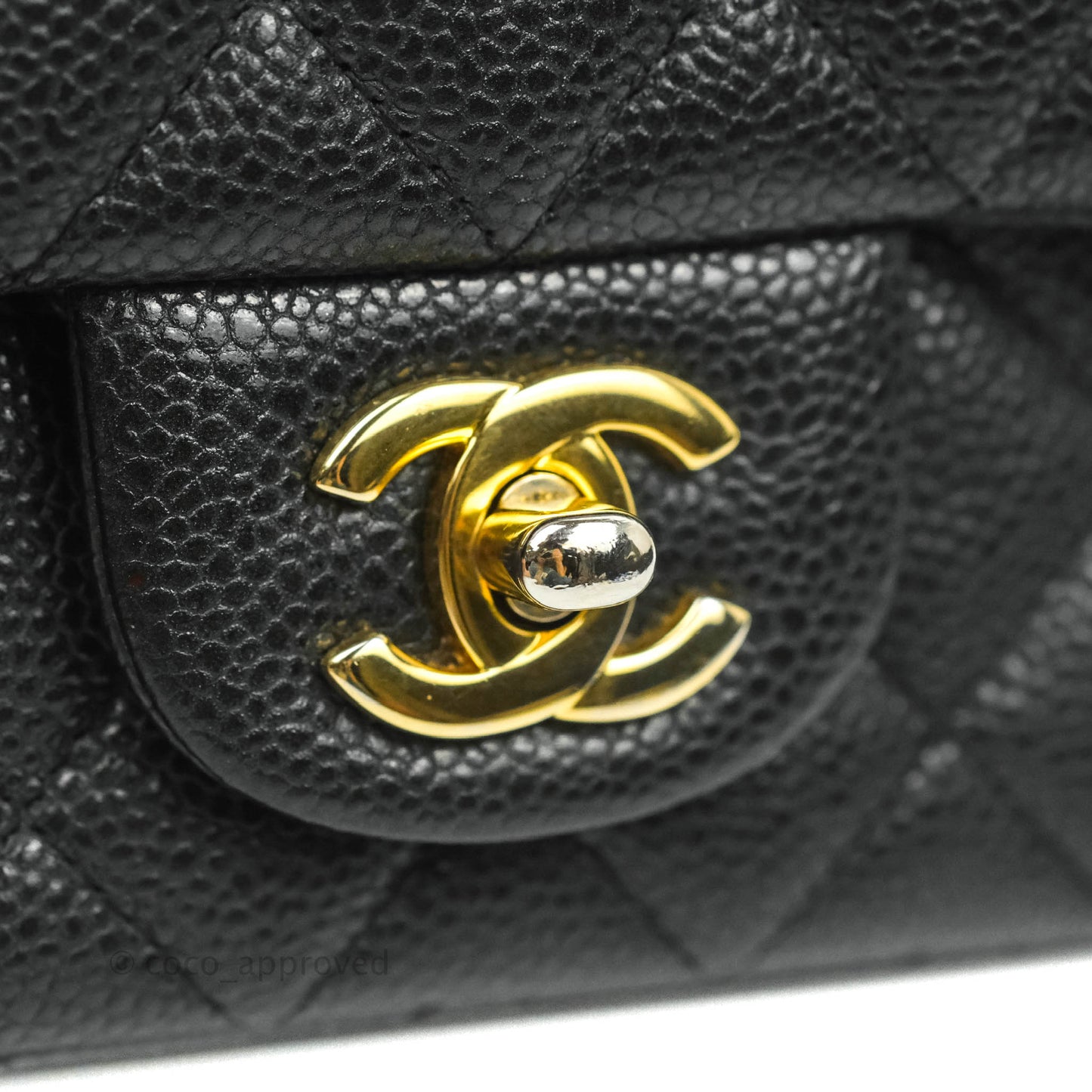 Chanel Quilted Mini Rectangular Black Caviar Gold Hardware