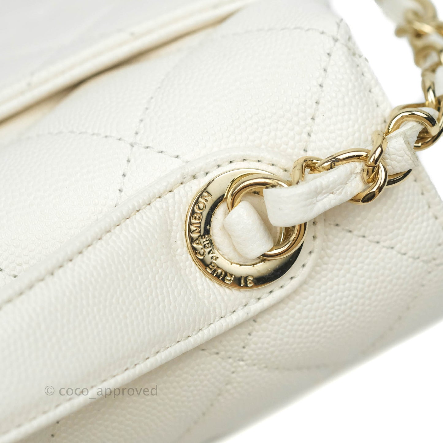 Chanel Quilted Medium Business Affinity Flap White Caviar Gold Hardware