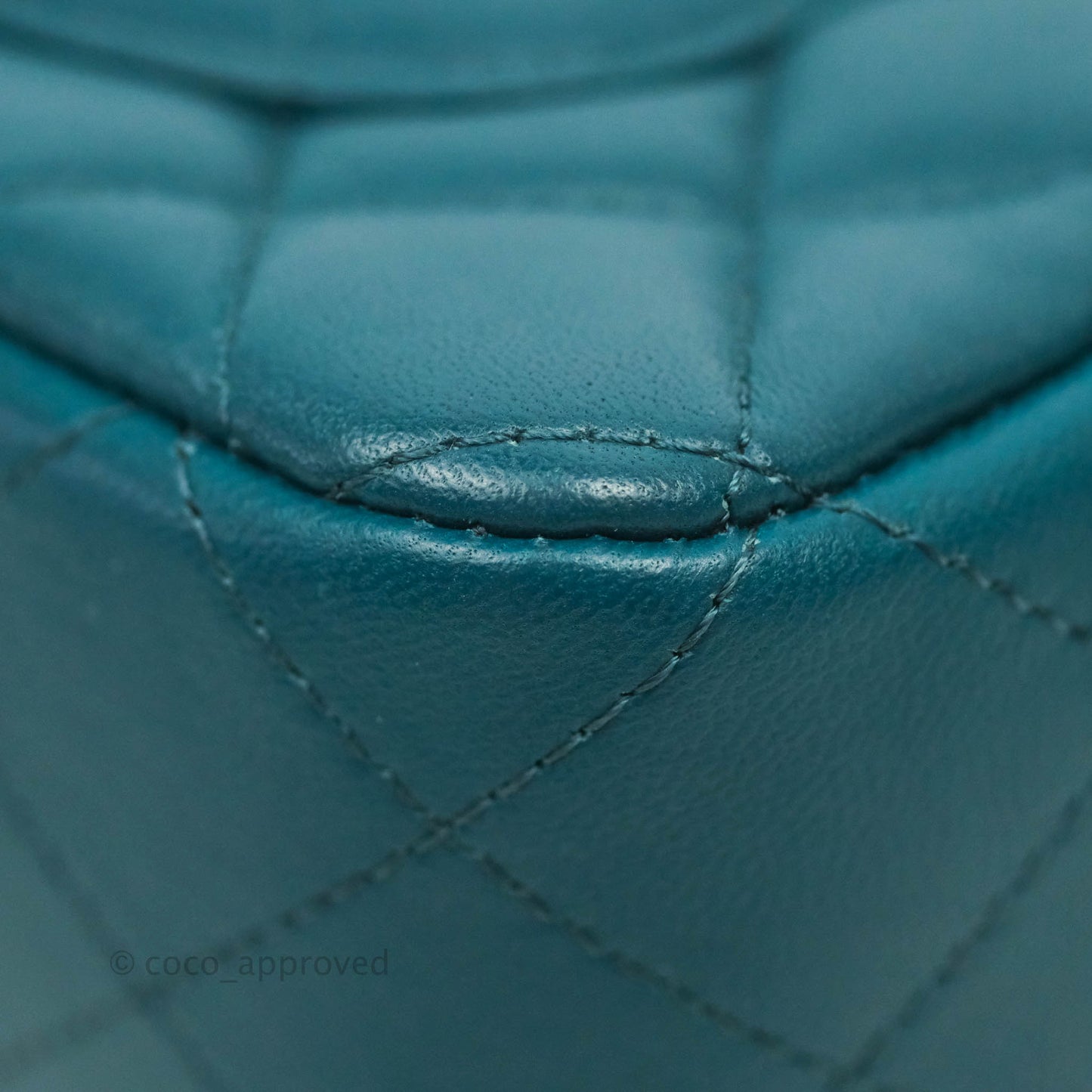 Chanel Quilted Mini Rectangular Teal Lambskin Silver Hardware