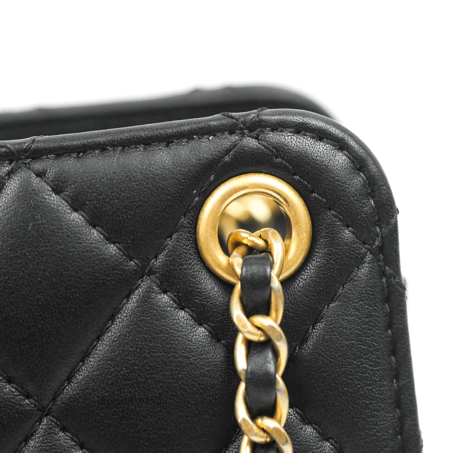 Chanel Small Accordion Tote Bag Black Calfskin Gold Hardware