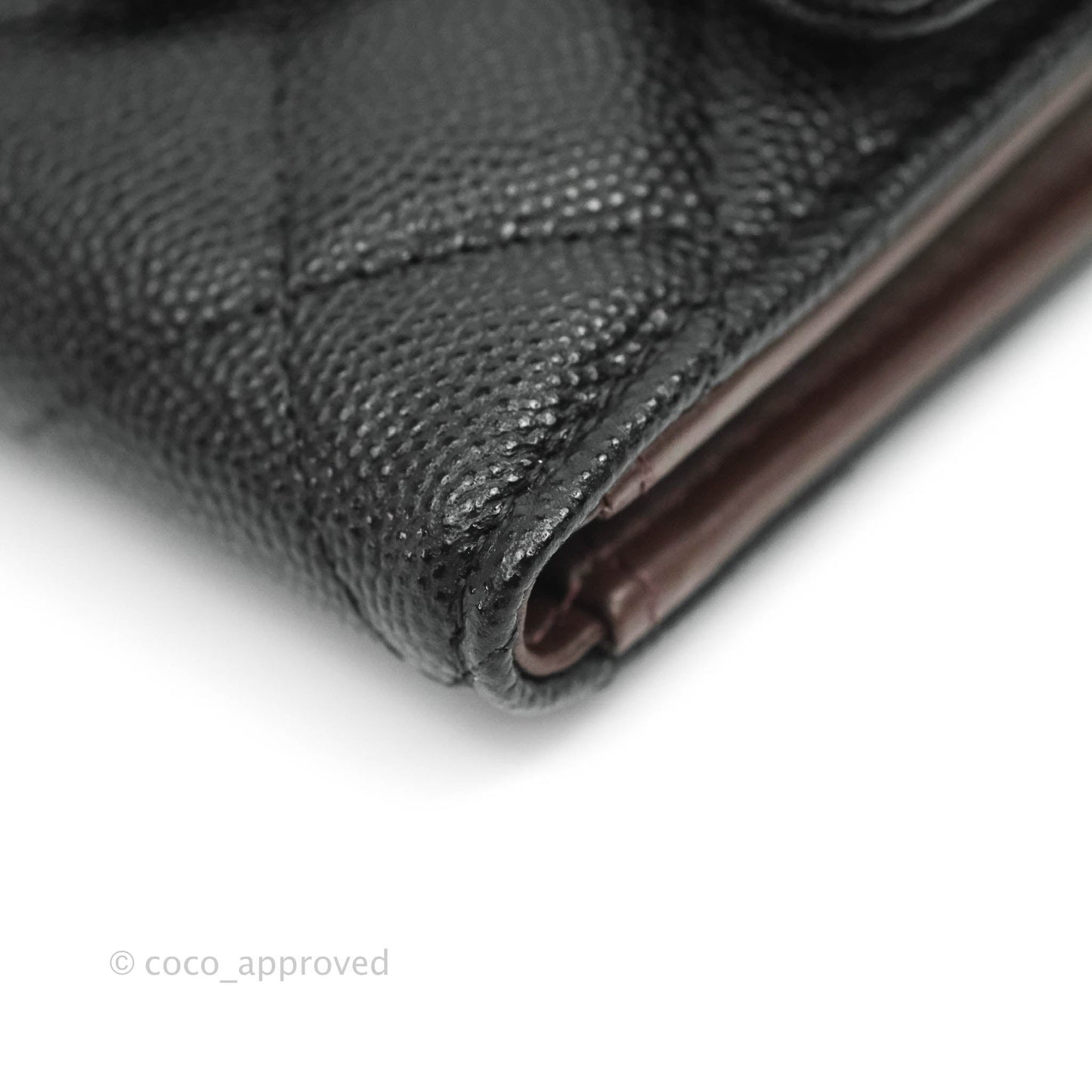 Chanel Classic Flap Wallet Black Caviar Gold Hardware⁣