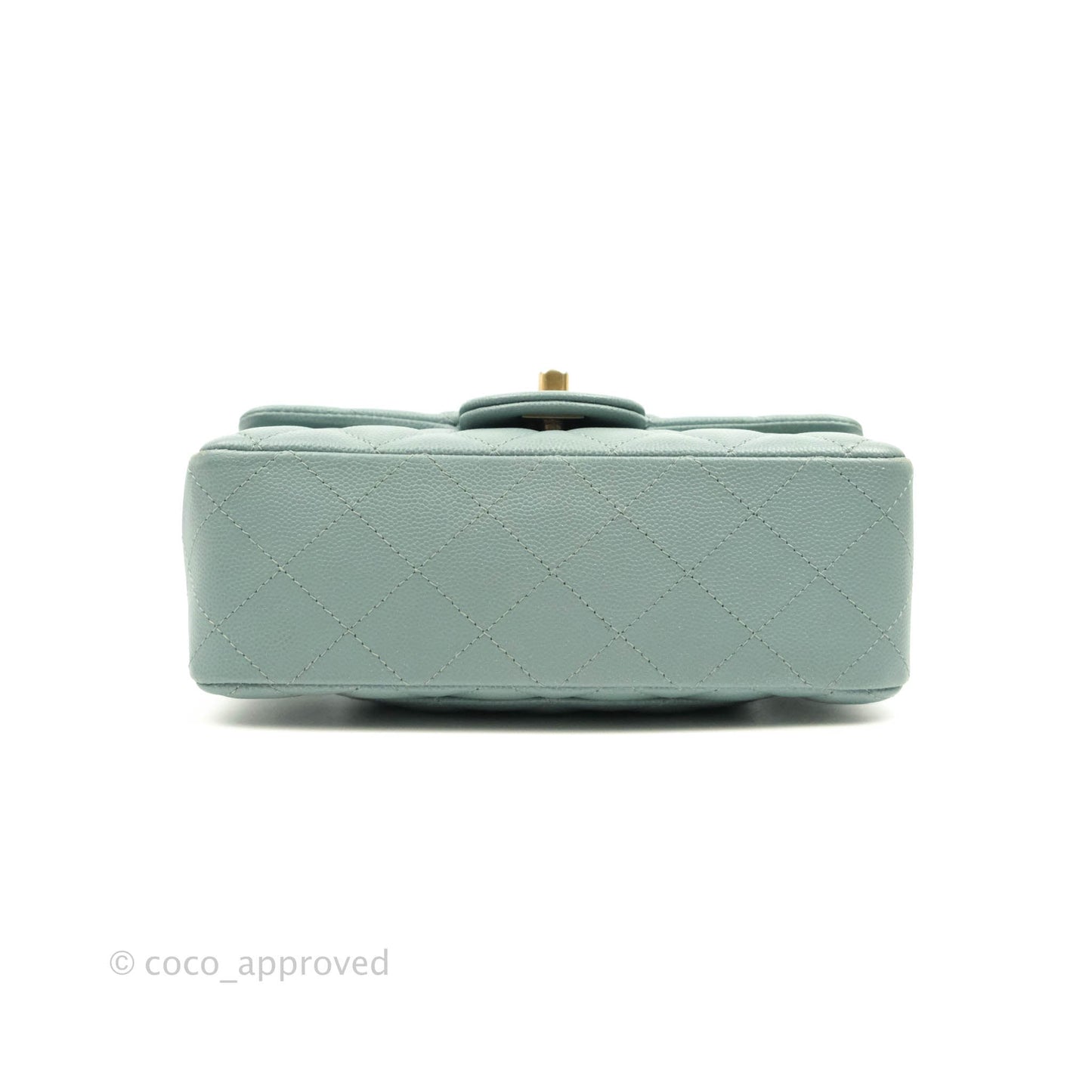Chanel Quilted Mini Rectangular Flap Iridescent Blue Green Aged Gold Hardware