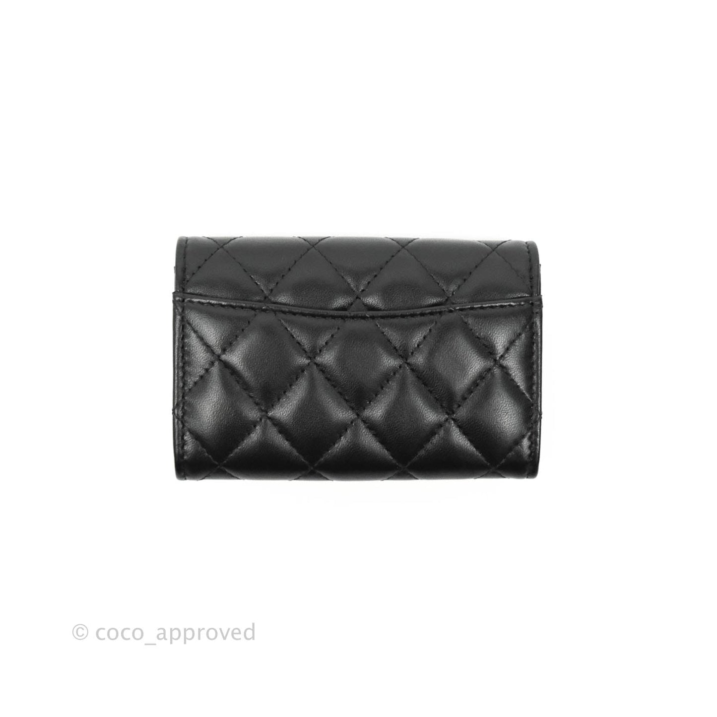 Chanel Quilted Flap Card Holder So Black Lambskin