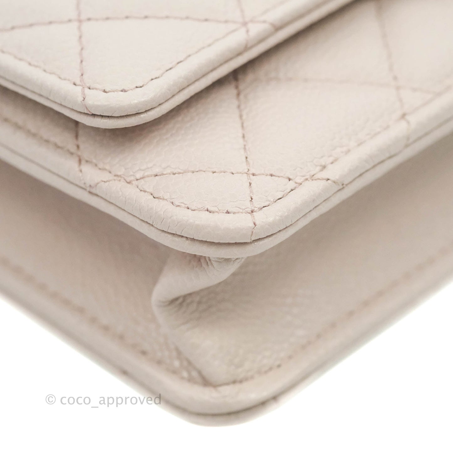 Chanel Quilted WOC Lilac Caviar CC Coco Chain Gold Hardware