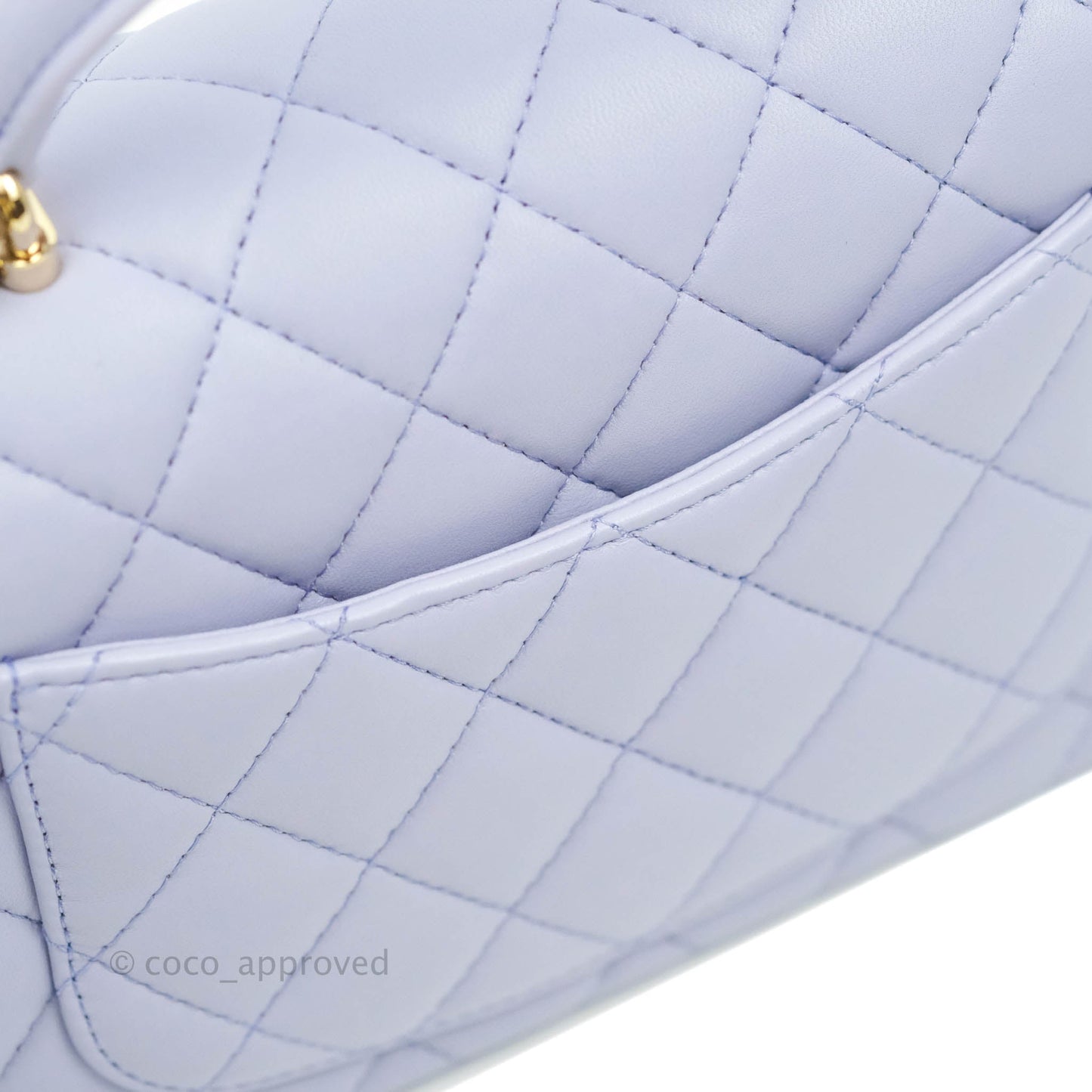 Chanel Top Handle Mini Rectangular Flap Bag Lilac Lambskin Aged Gold Hardware 21K