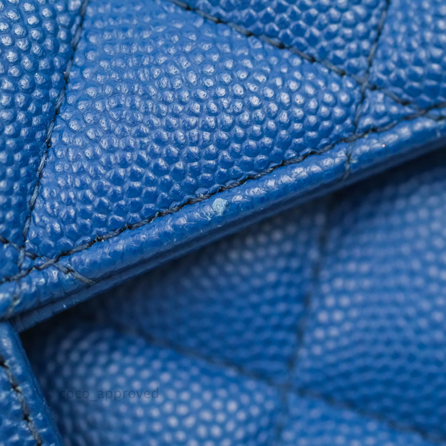 Chanel Quilted Mini Rectangular Flap Blue Caviar Silver Hardware