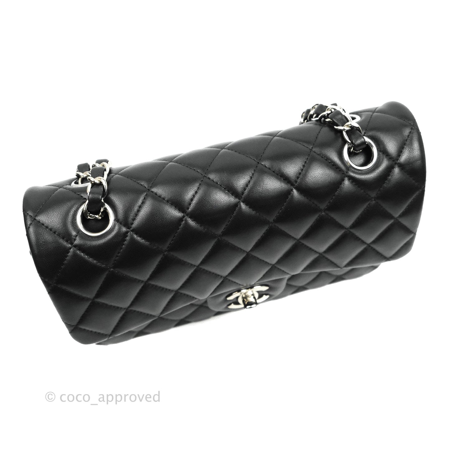 Chanel Small S/M Classic Flap Black Lambskin Silver Hardware