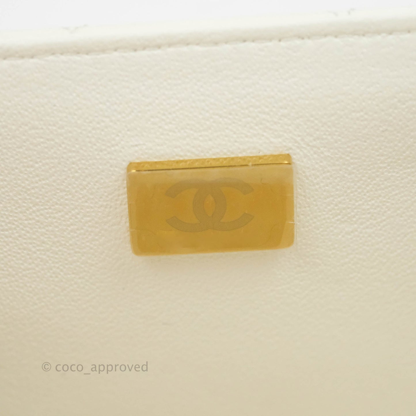 Chanel Quilted Mini Rectangular Flap White Lambskin Gold Hardware