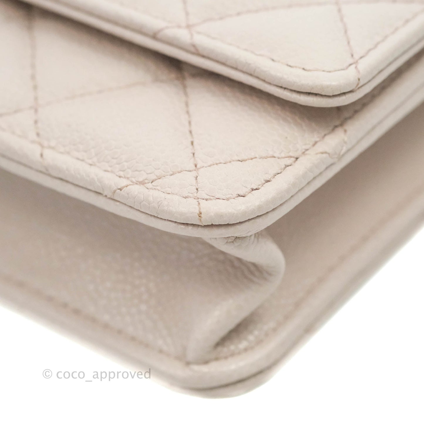 Chanel Quilted WOC Lilac Caviar CC Coco Chain Gold Hardware