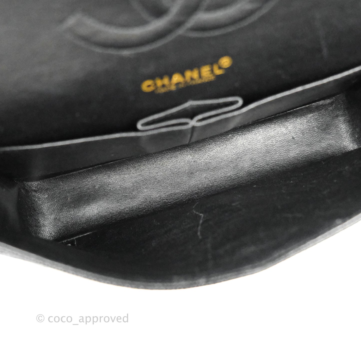Chanel Classic M/L Medium Double Flap Black Caviar 24K Gold Hardware
