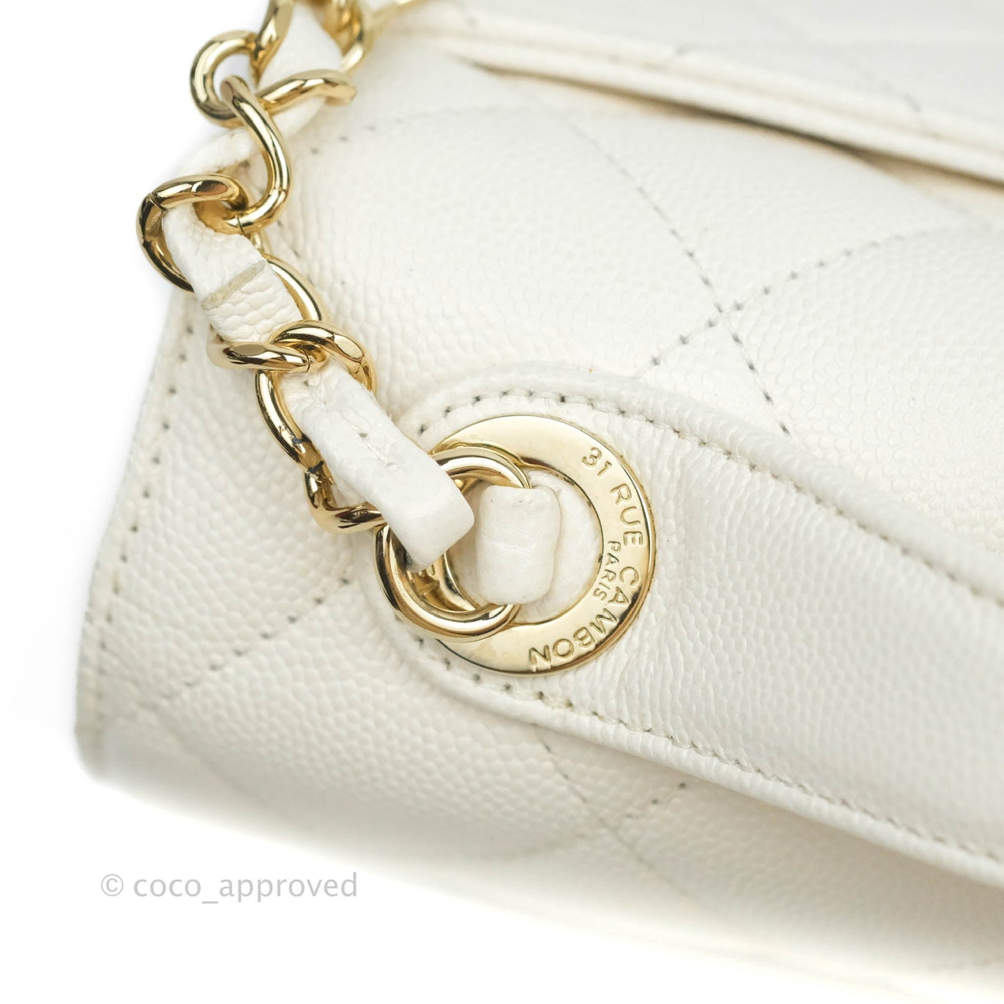 Chanel Quilted Medium Business Affinity Flap White Caviar Gold Hardware