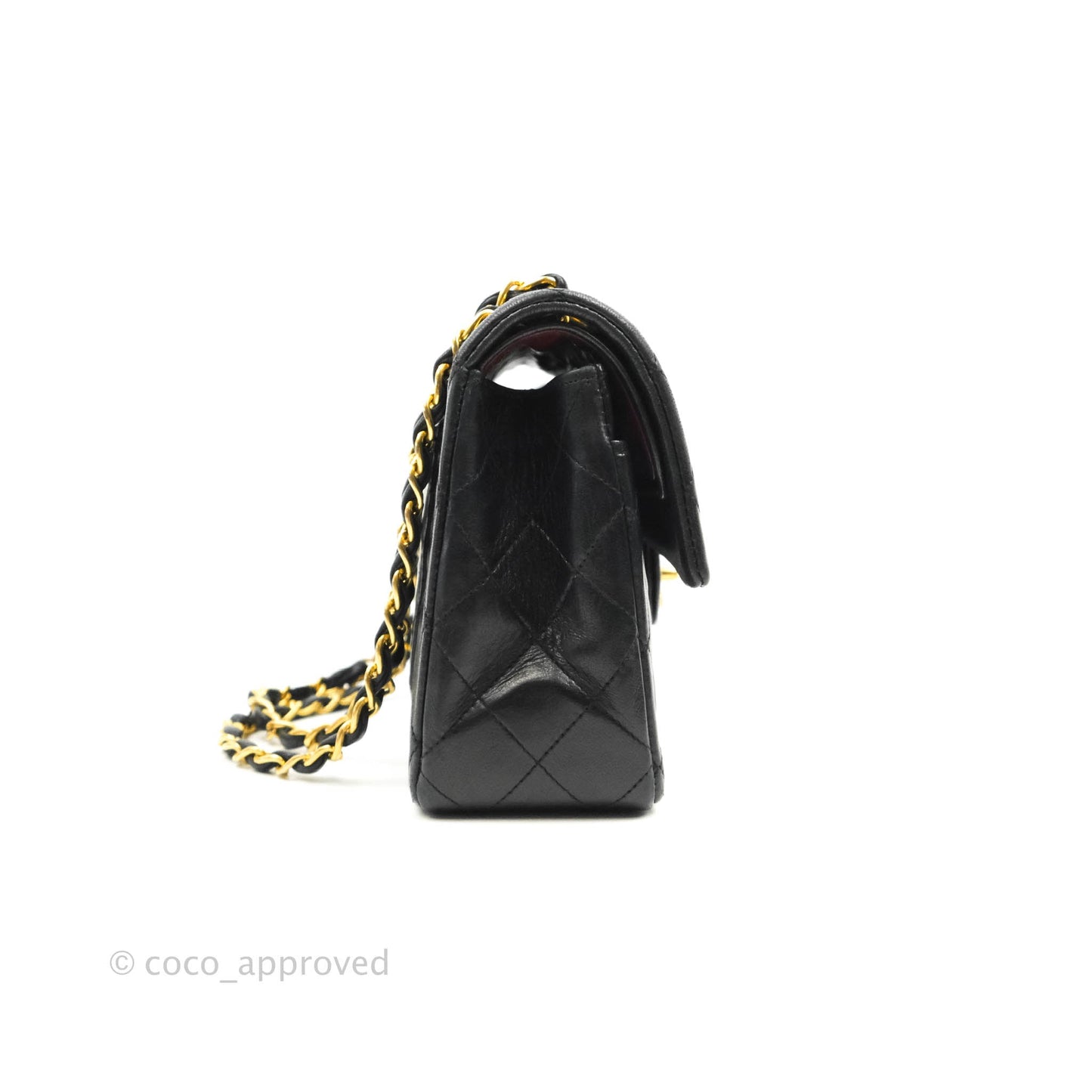 Chanel Classic Vintage Small S/M Flap Black Lambskin 24K Gold Hardware
